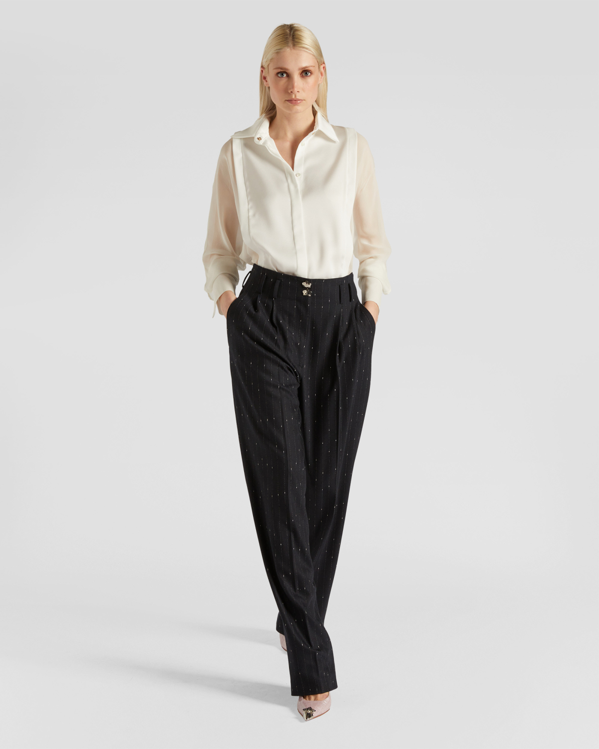 Silk shirt with sheer sleeves | Fall Winter 2025 | Genny