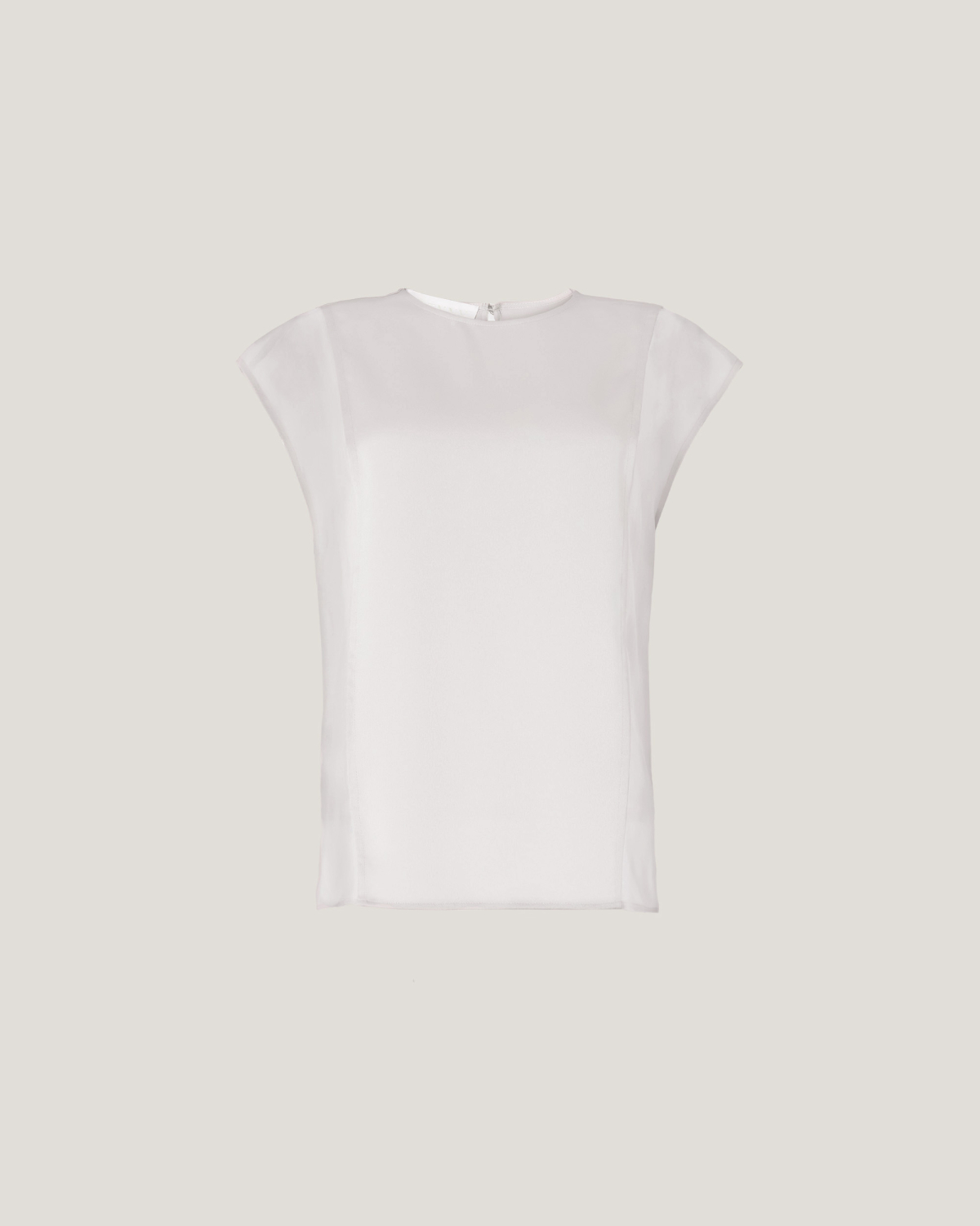 Top with sheer silk details | | Genny