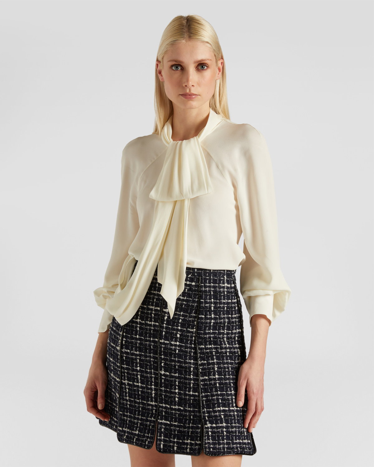 Silk-blend top with draping | Fall Winter 2025 | Genny