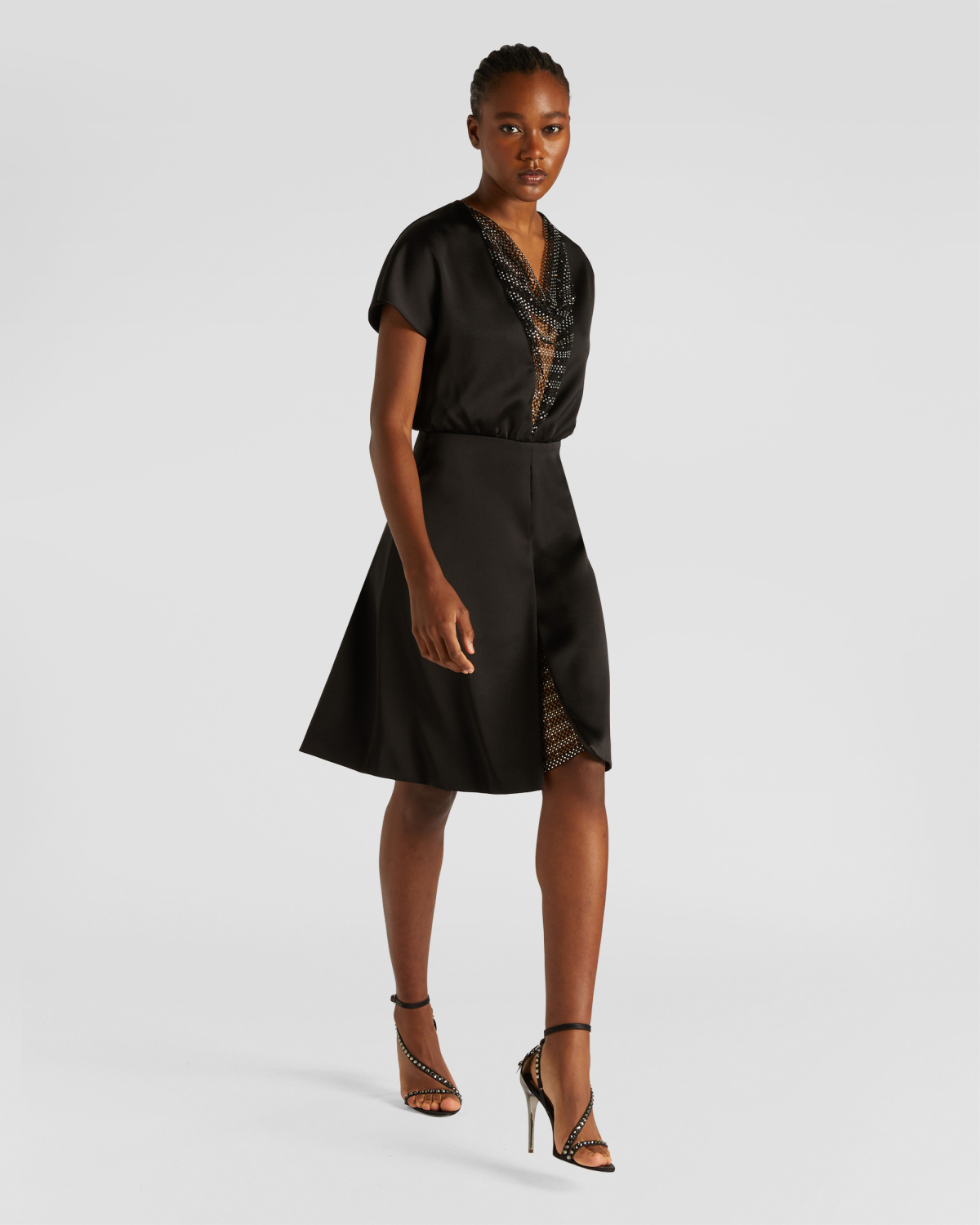 Dress with rhinestone mesh insert | Fall Winter 2025, Strass | Genny