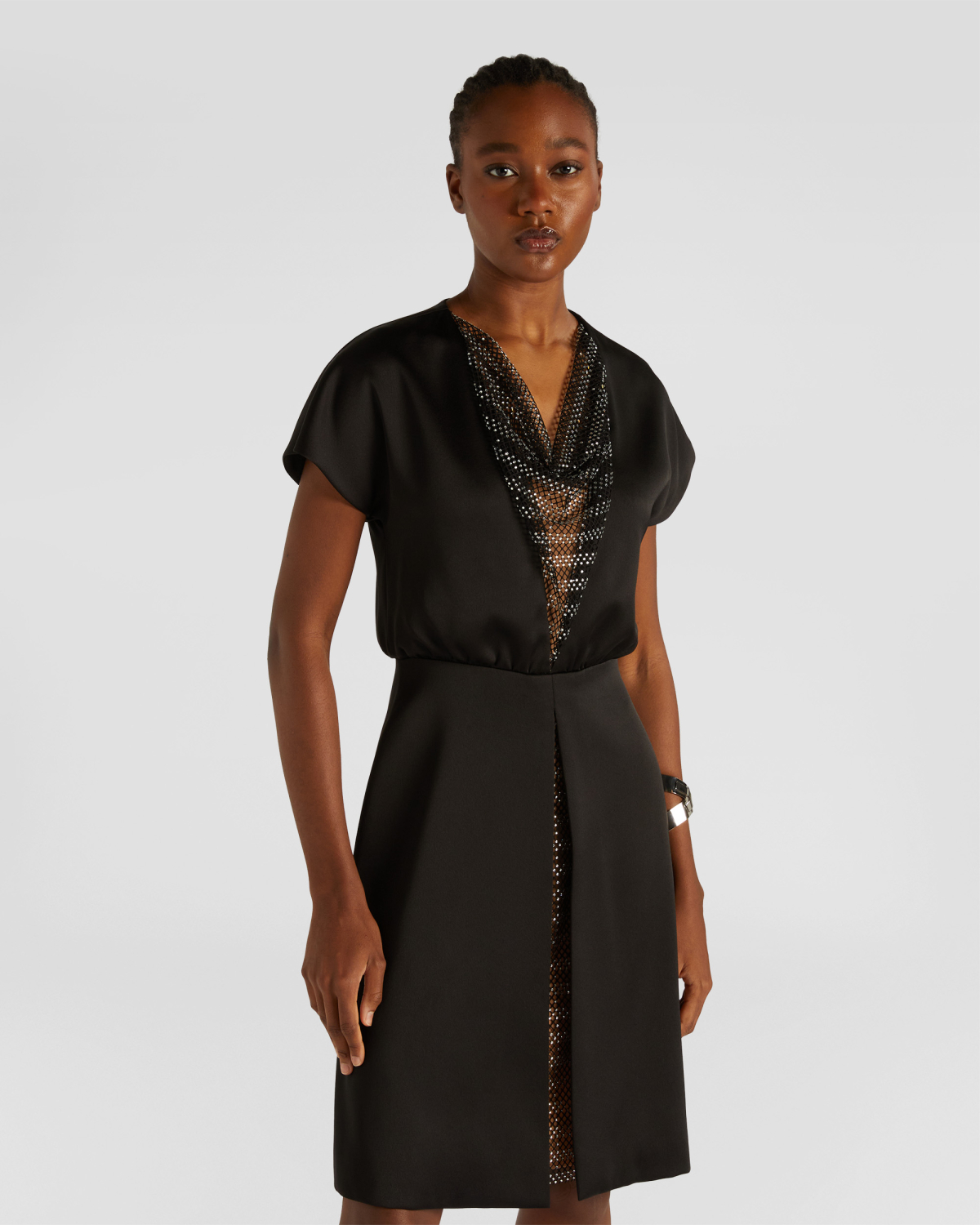 Dress with rhinestone mesh insert | Fall Winter 2025, Strass | Genny