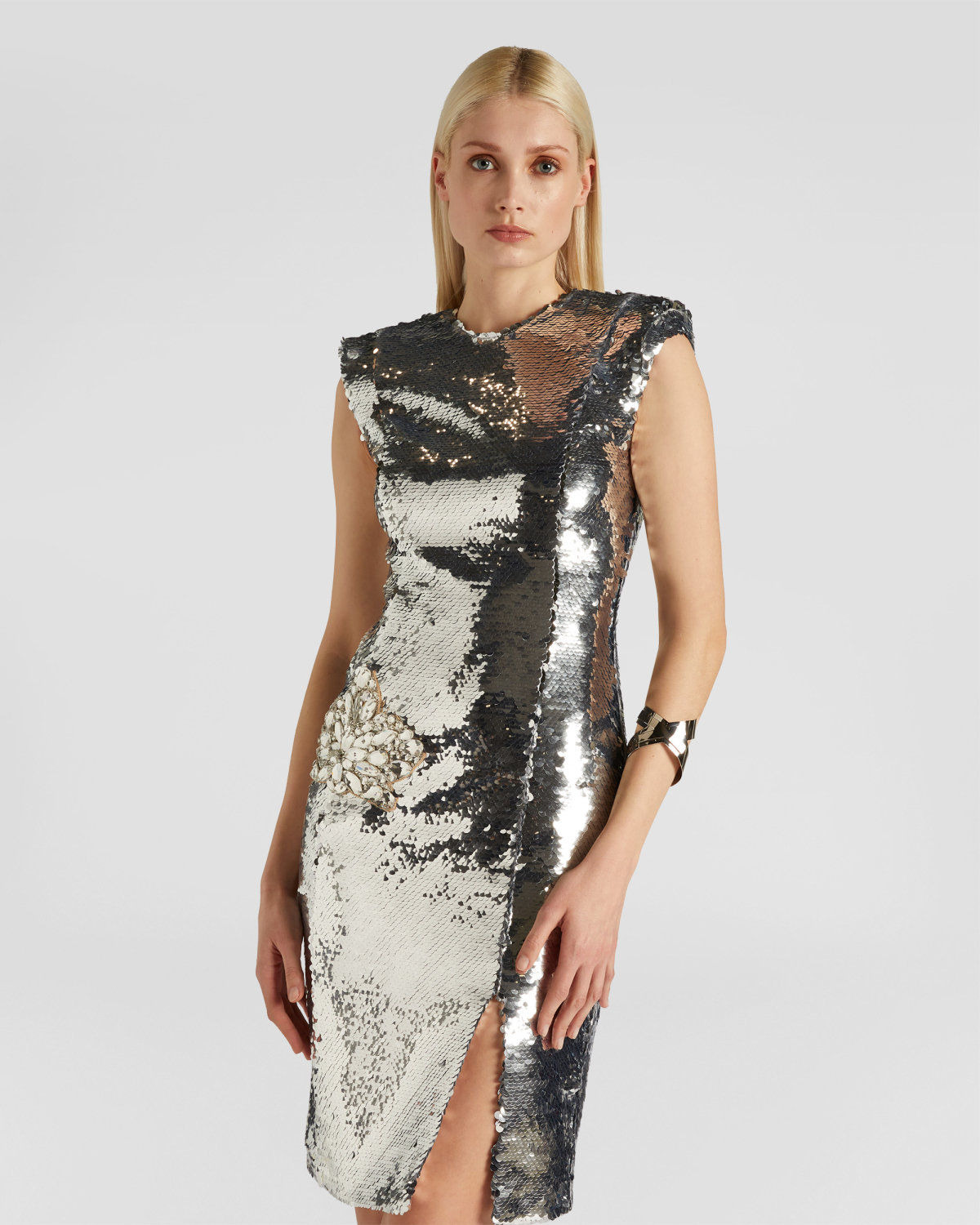 Sequin mini dress with slit | Fall Winter 2025 | Genny