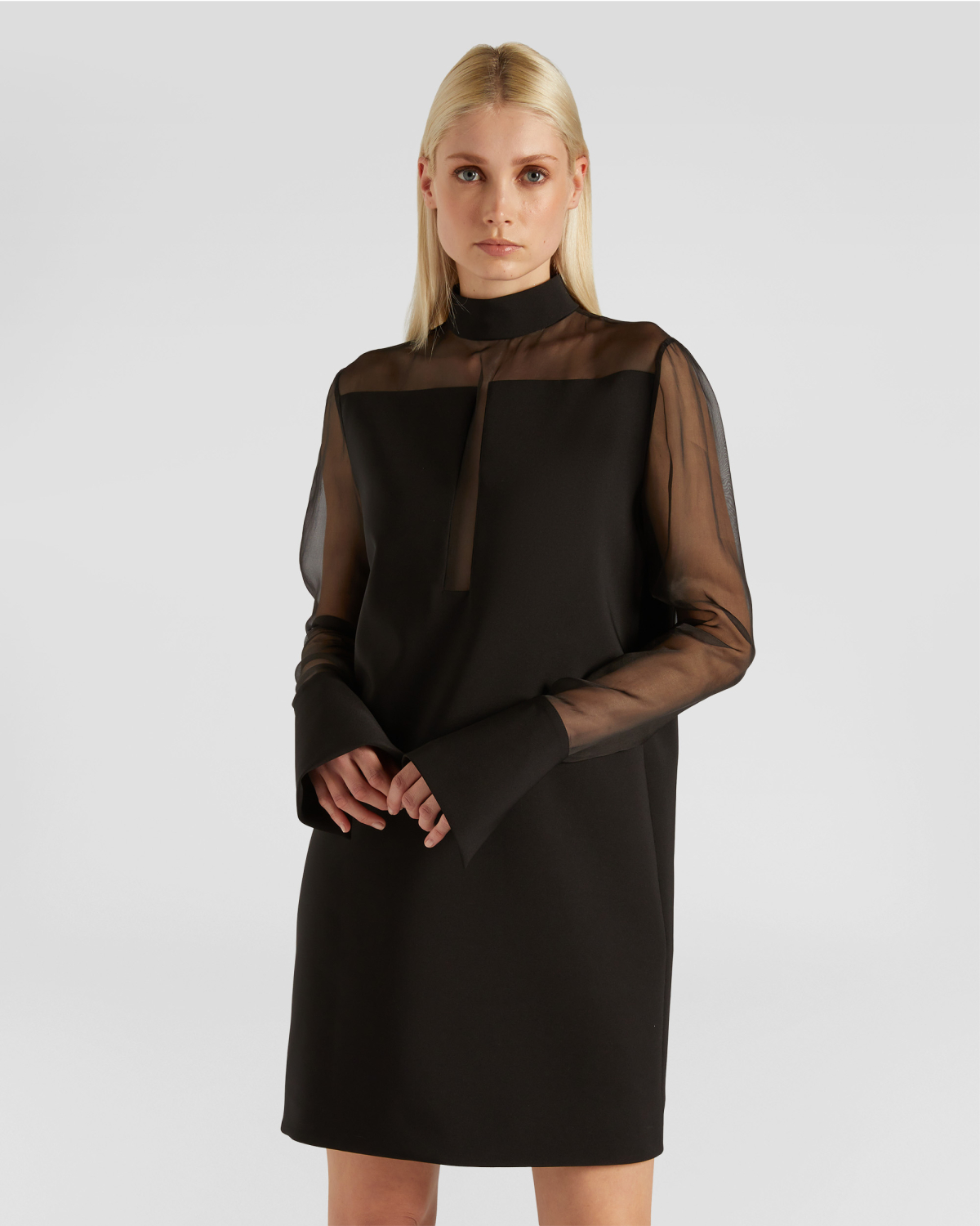 Dress with sheer silk details | Fall Winter 2025 | Genny