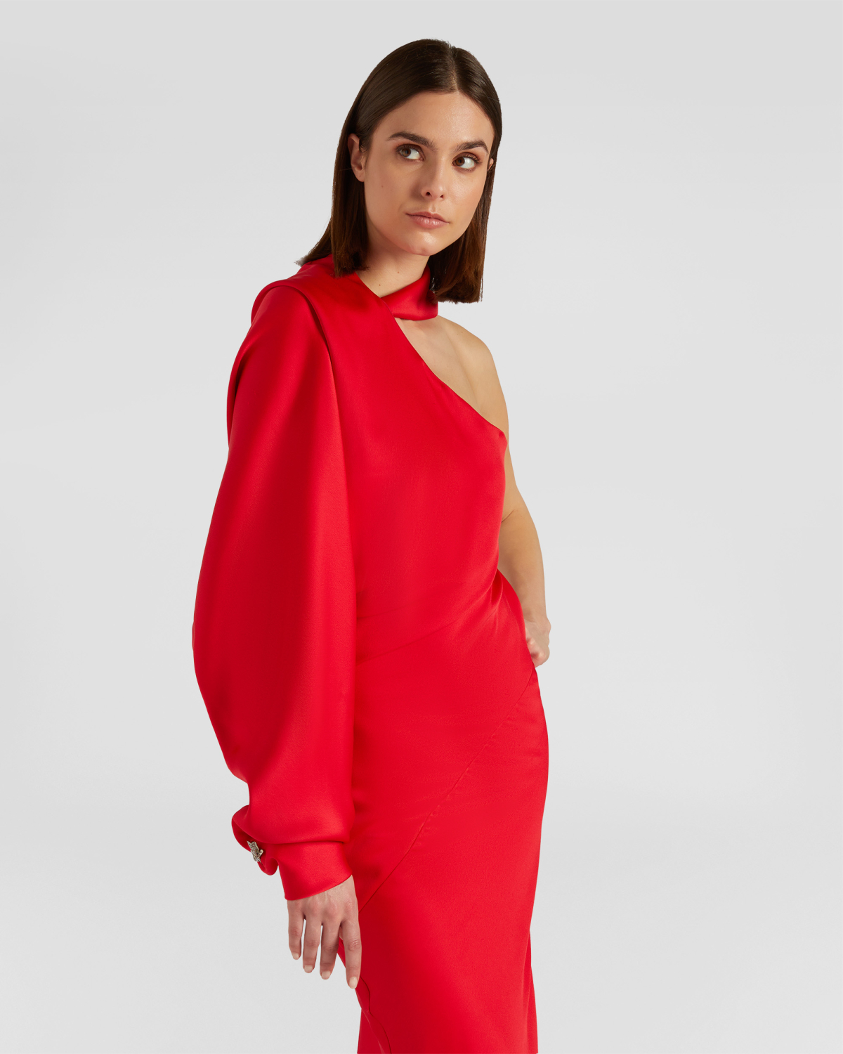 One-shoulder satin evening dress | Fall Winter 2025 | Genny