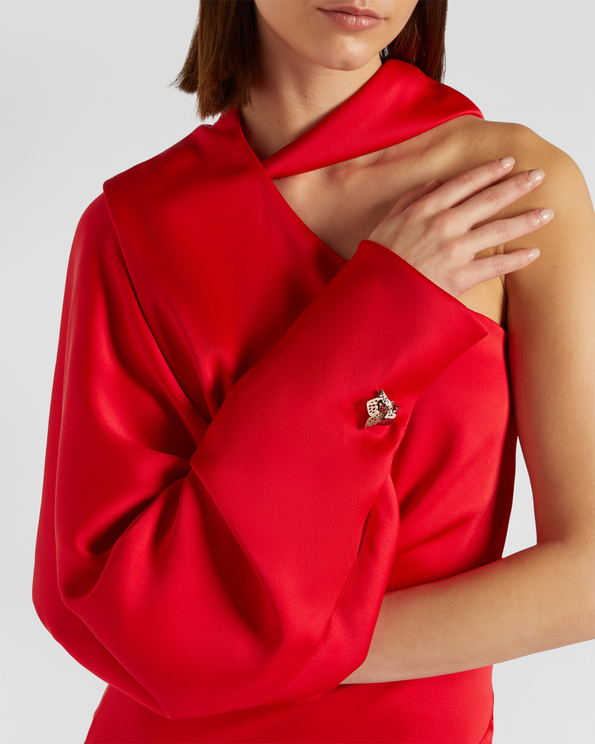 One-shoulder satin evening dress | Fall Winter 2025 | Genny