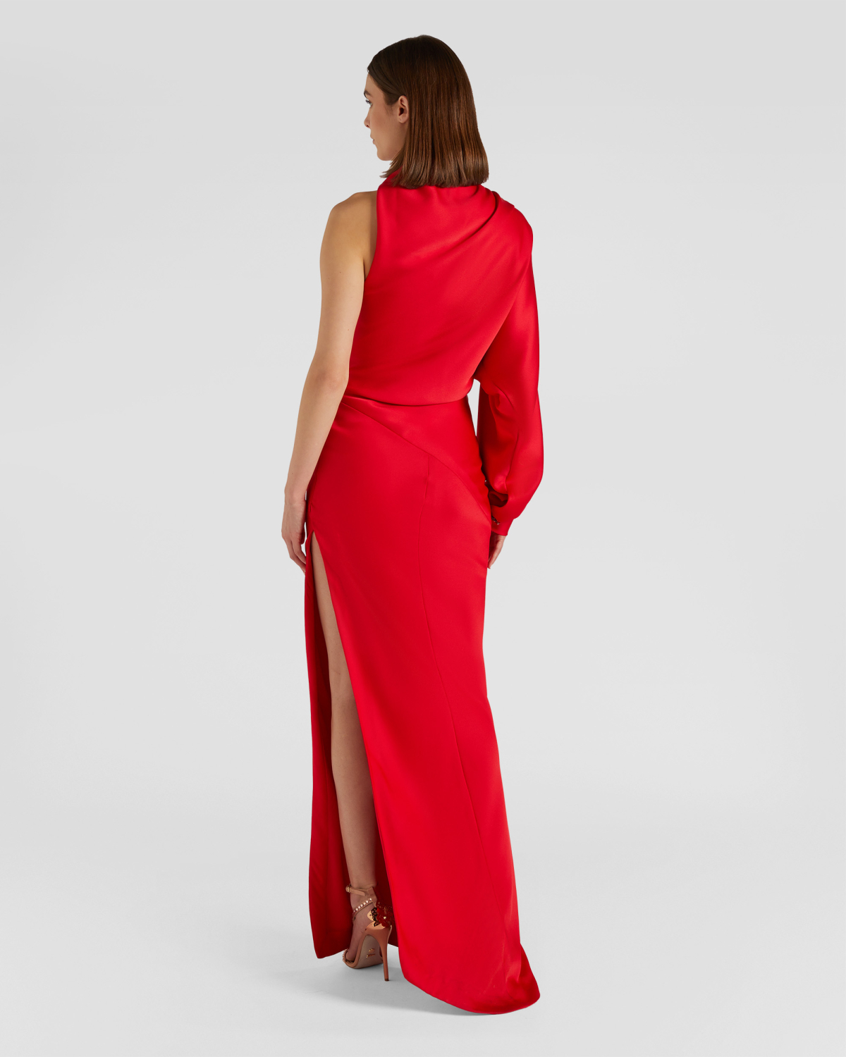 One-shoulder satin evening dress | Fall Winter 2025 | Genny