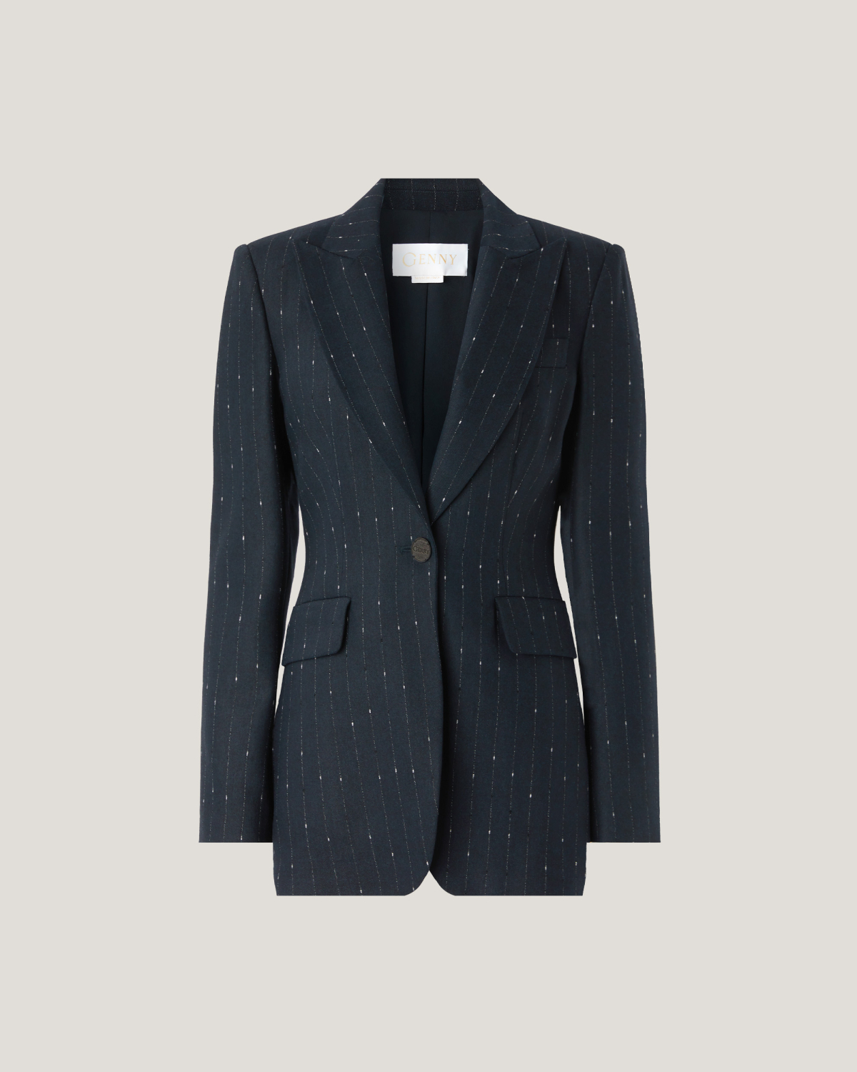 Pinstripe wool-blend jacket | Fall Winter 2025 | Genny
