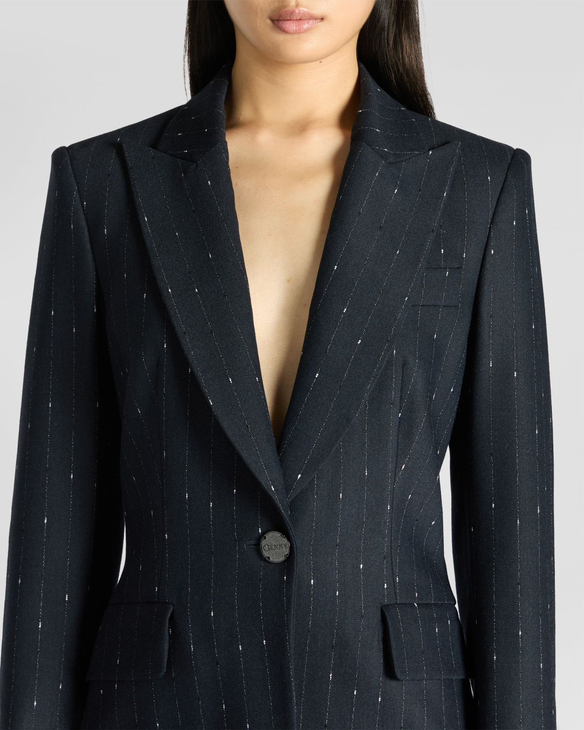 Pinstripe wool-blend jacket | Fall Winter 2025 | Genny