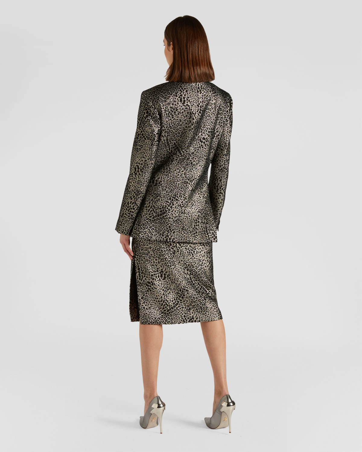 Double-breasted animalier lurex coat | Fall Winter 2025 | Genny