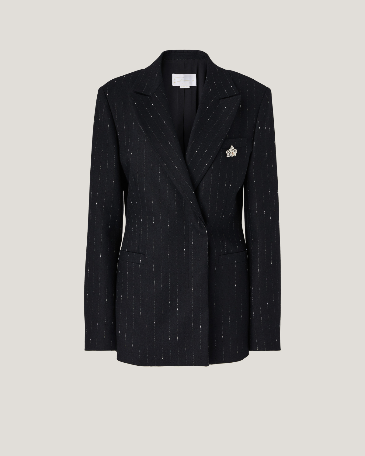 Pinstripe wool double-breasted jacket | Fall Winter 2025 | Genny