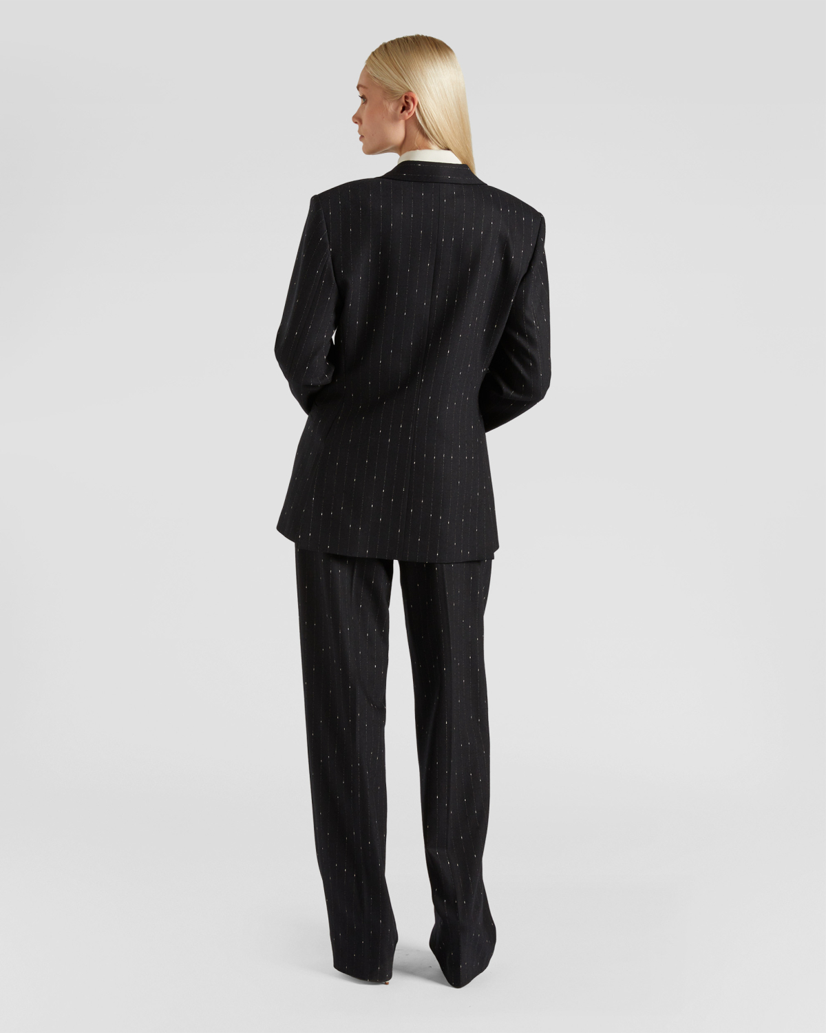 Pinstripe wool double-breasted jacket | Fall Winter 2025 | Genny