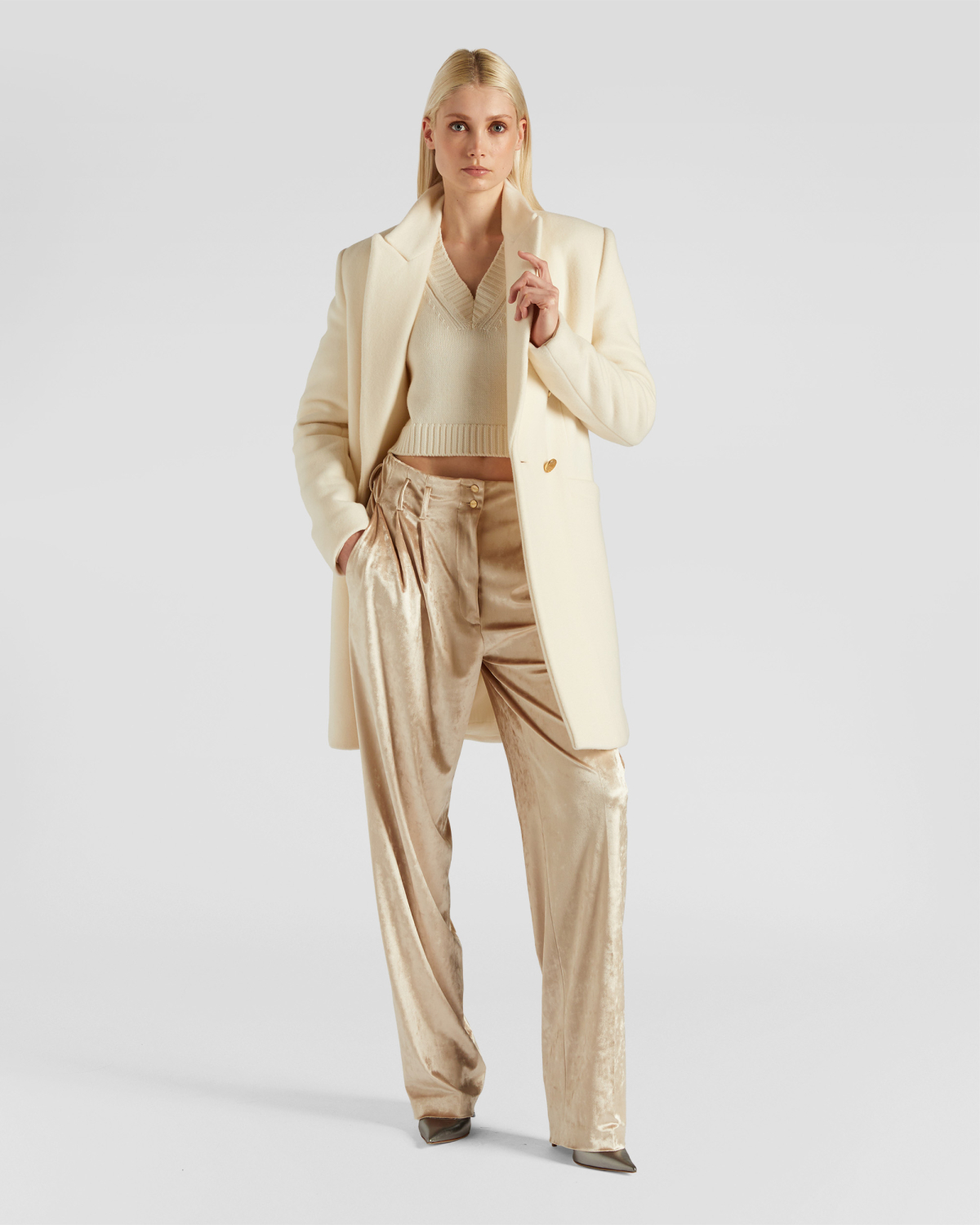 Double-breasted wool blend coat | Fall Winter 2025 | Genny