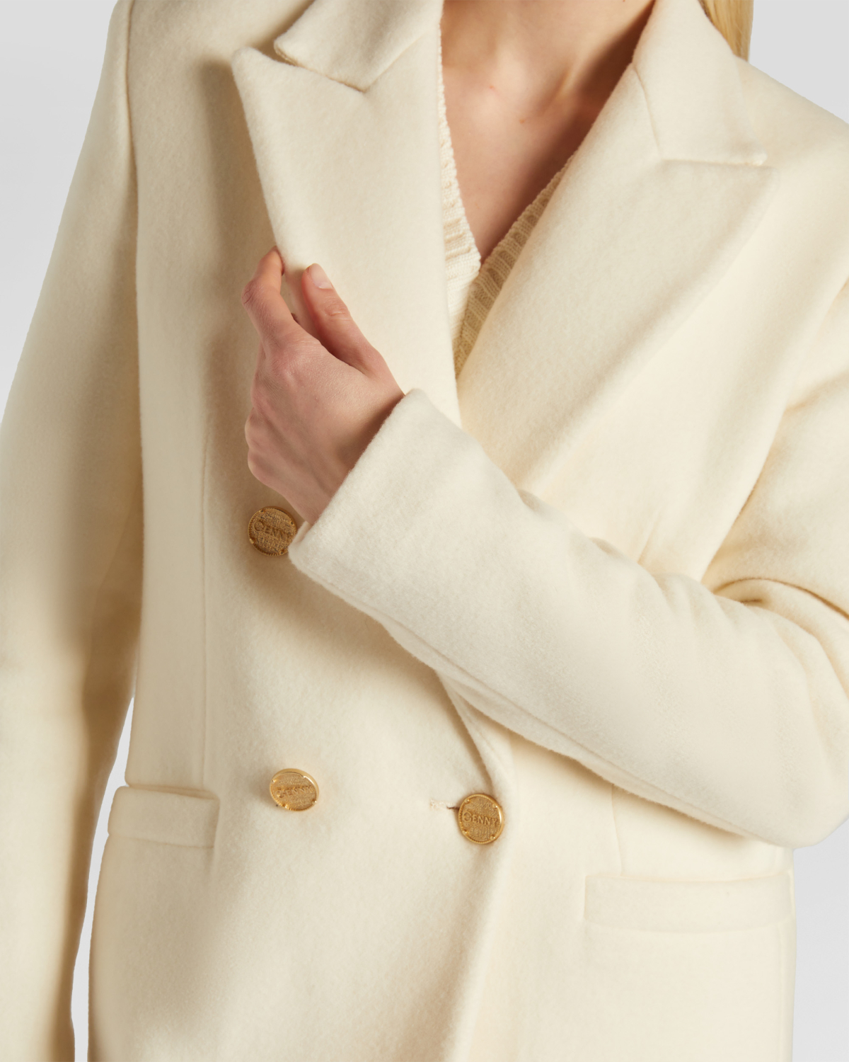 Double-breasted wool blend coat | Fall Winter 2025 | Genny