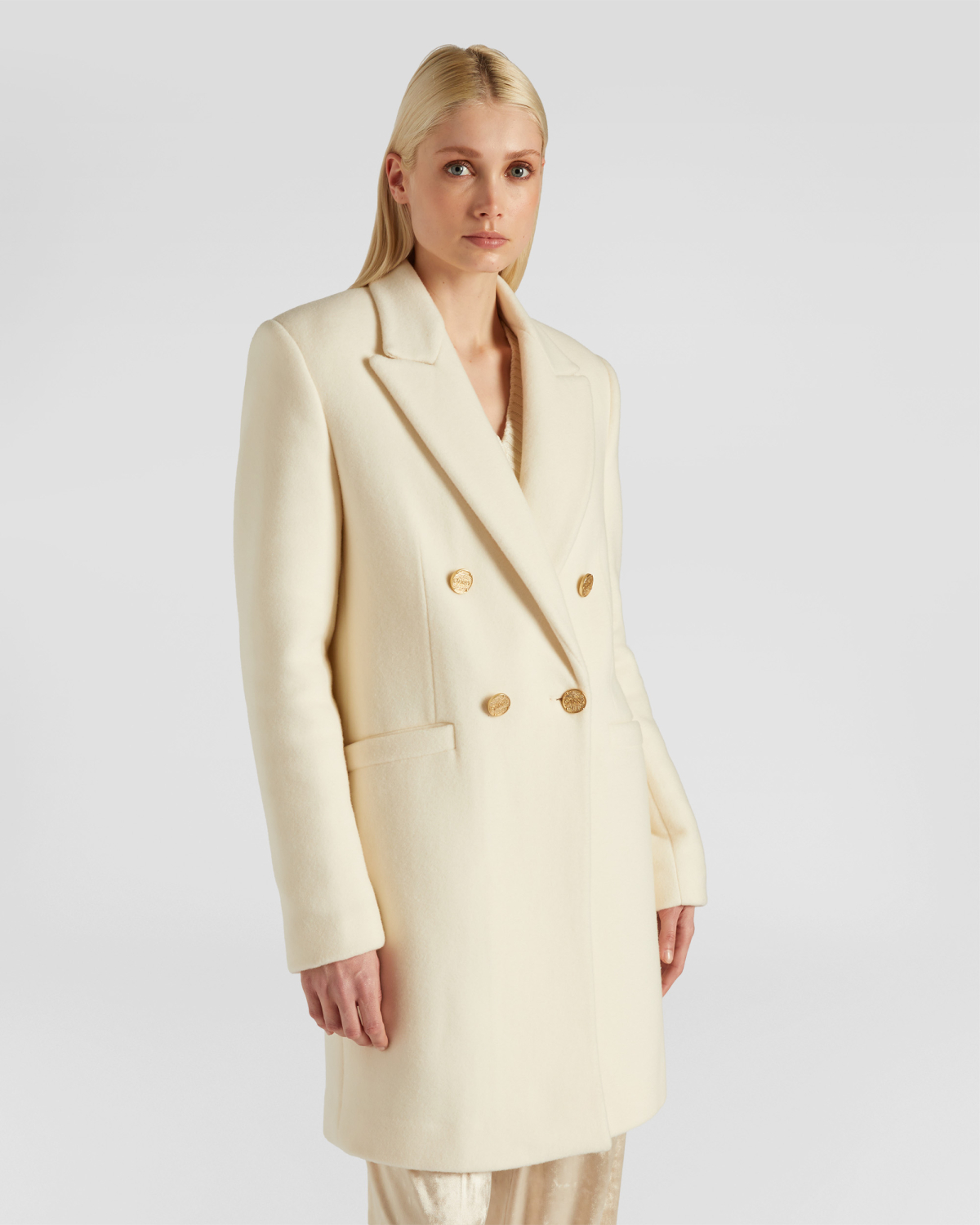 Double-breasted wool blend coat | Fall Winter 2025 | Genny