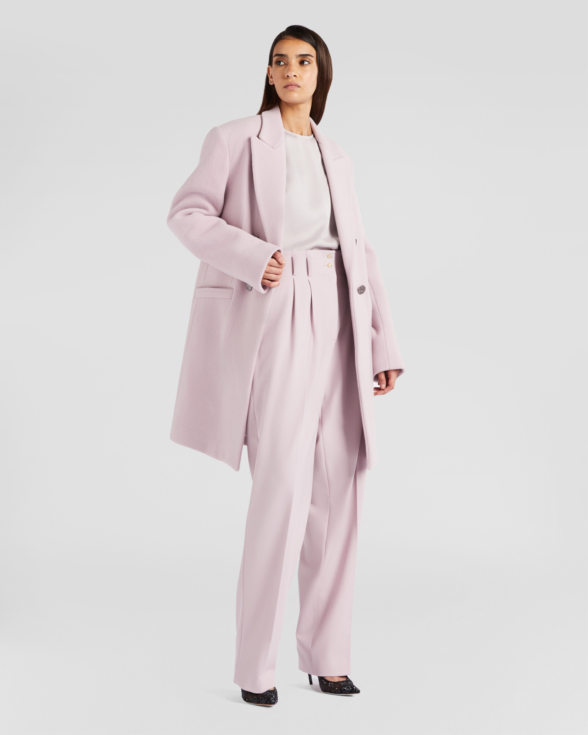 Double-breasted wool blend coat | Fall Winter 2025 | Genny