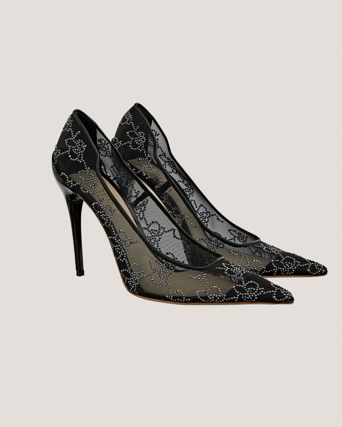 Mesh rhinestone Orchids pumps | Pumps, Fall Winter 2025, Strass | Genny