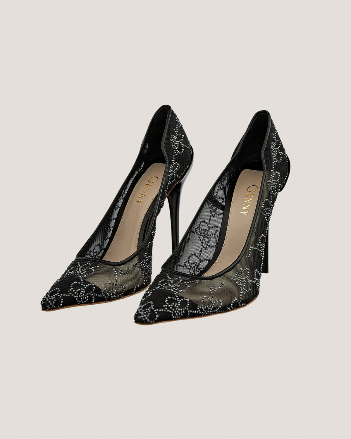 Mesh rhinestone Orchids pumps | Pumps, Fall Winter 2025, Strass | Genny