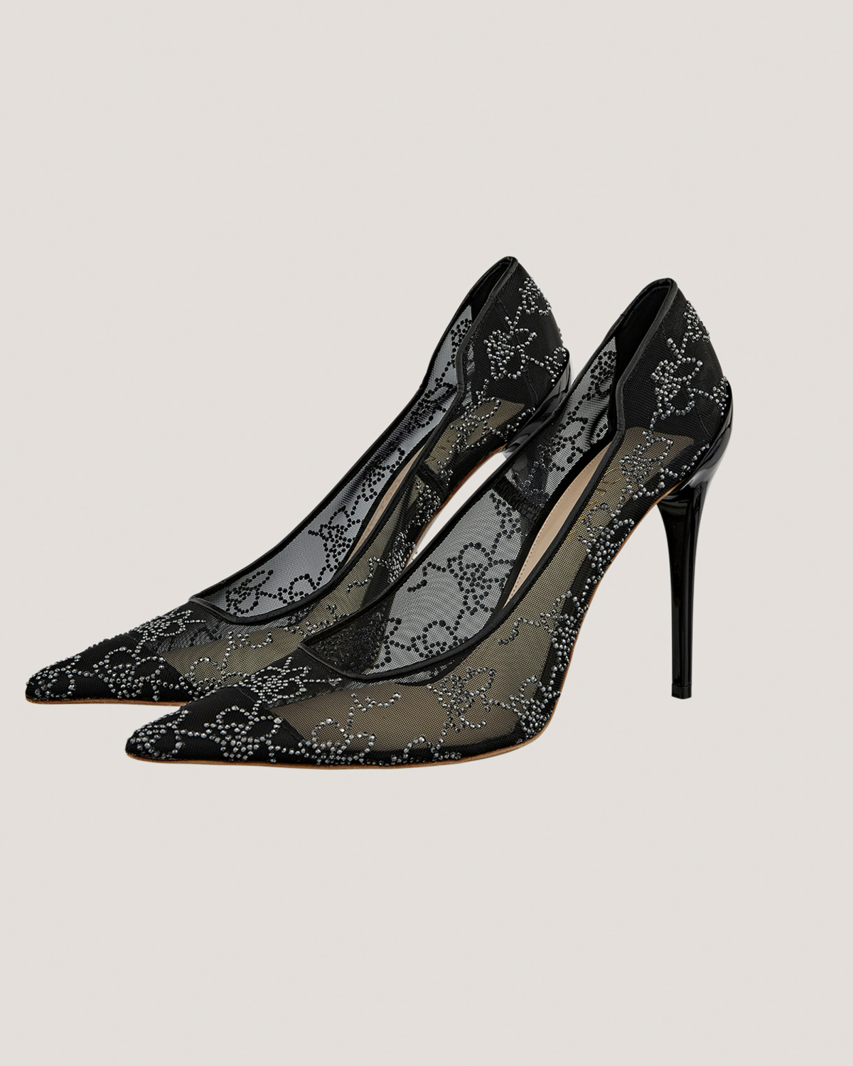 Mesh rhinestone Orchids pumps | Pumps, Fall Winter 2025, Strass | Genny