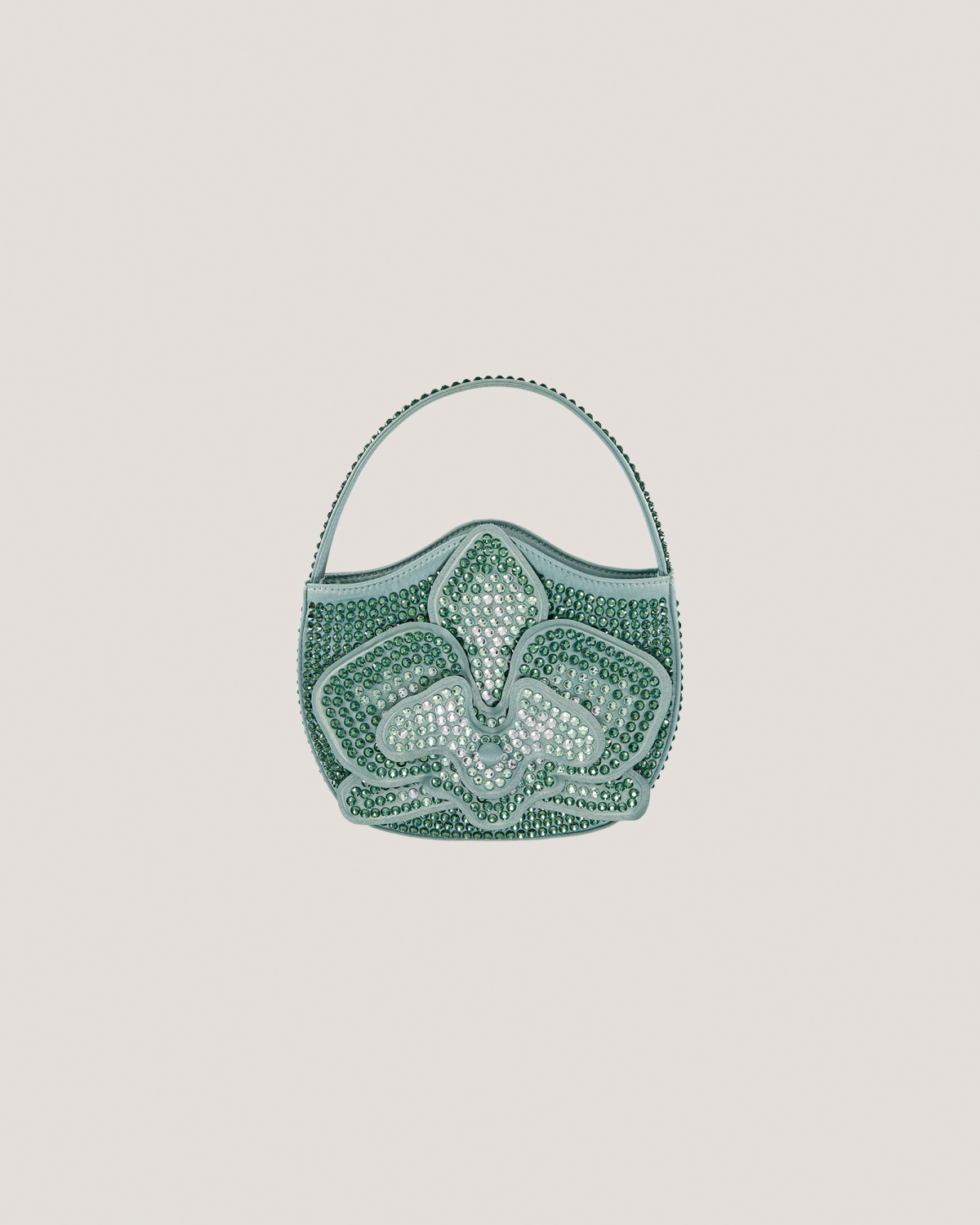 Satin Orchid Bag with rhinestones | Bags, Fall Winter 2025, Strass, Ceremony Bags | Genny