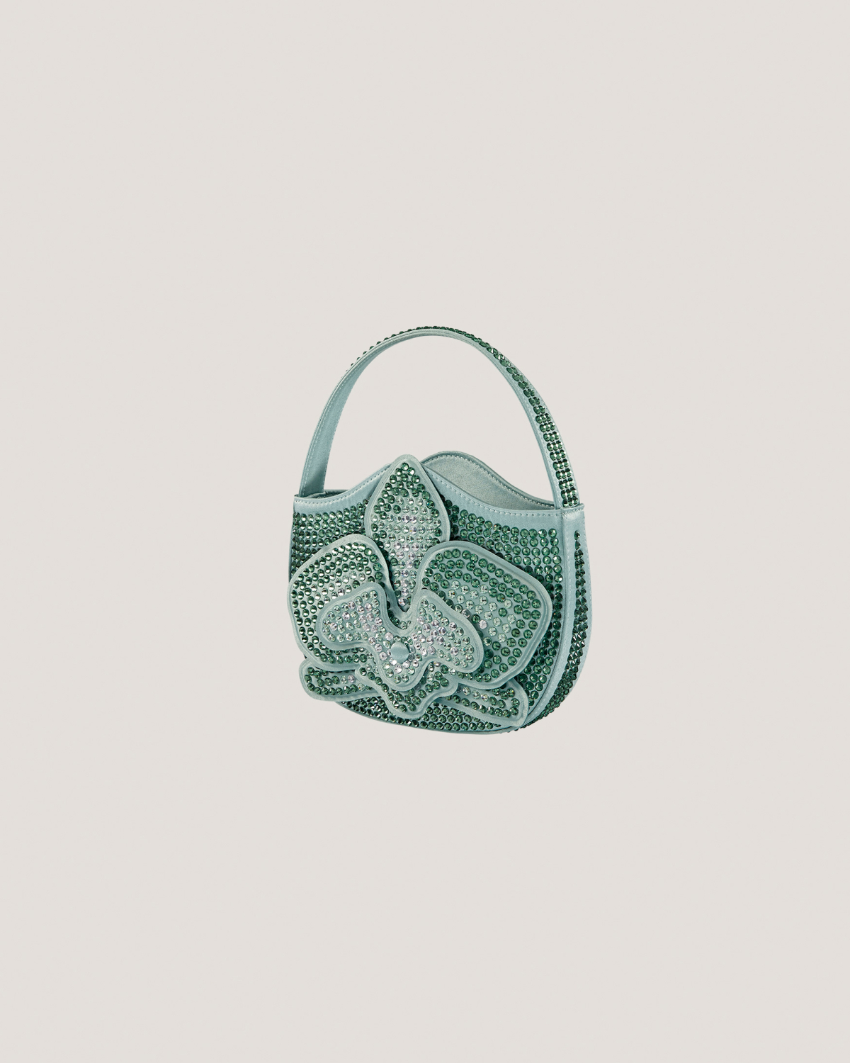Satin Orchid Bag with rhinestones | Bags, Fall Winter 2025, Strass, Ceremony Bags | Genny
