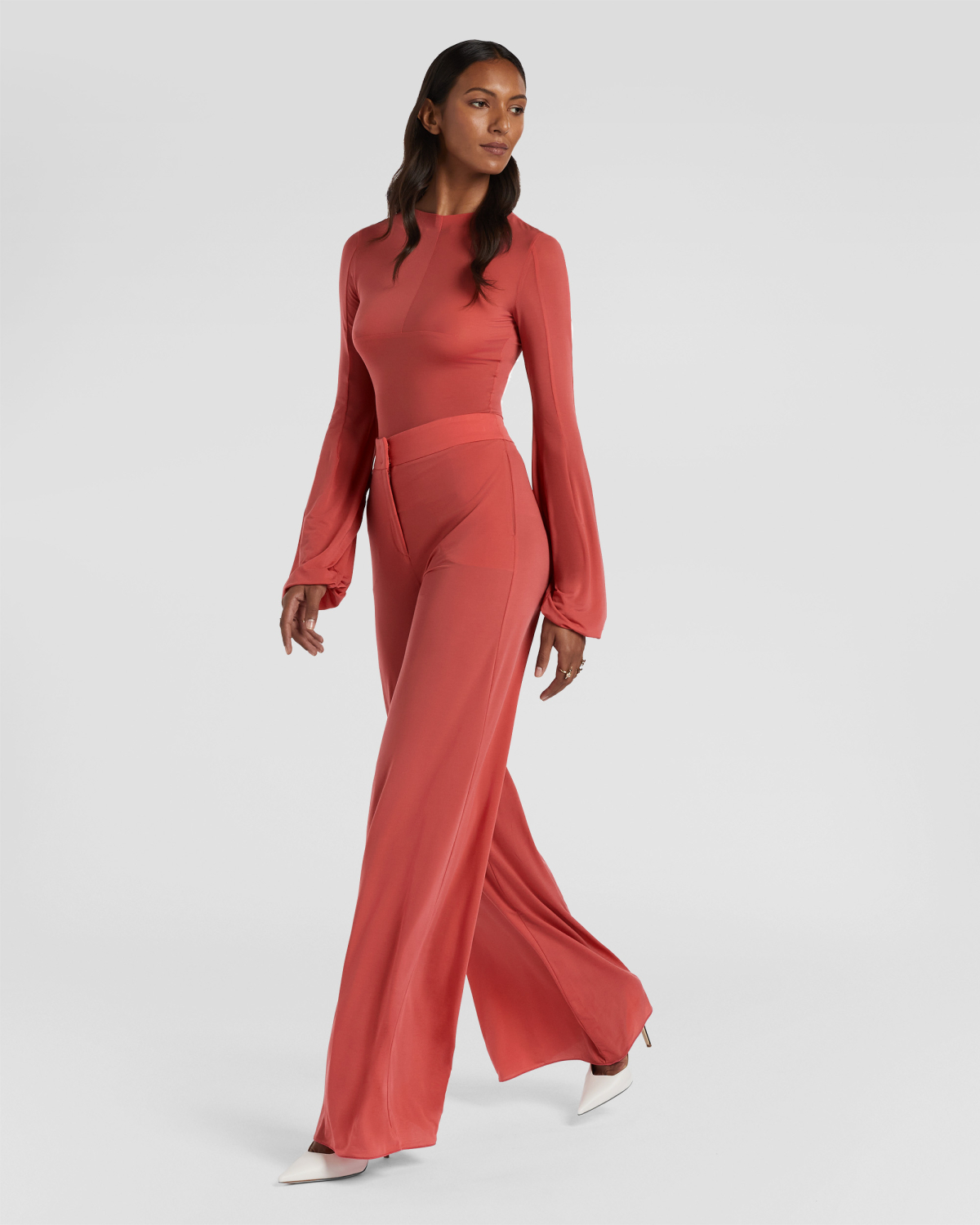 Superlight jersey wide-leg pants | Fall Winter 2025 | Genny