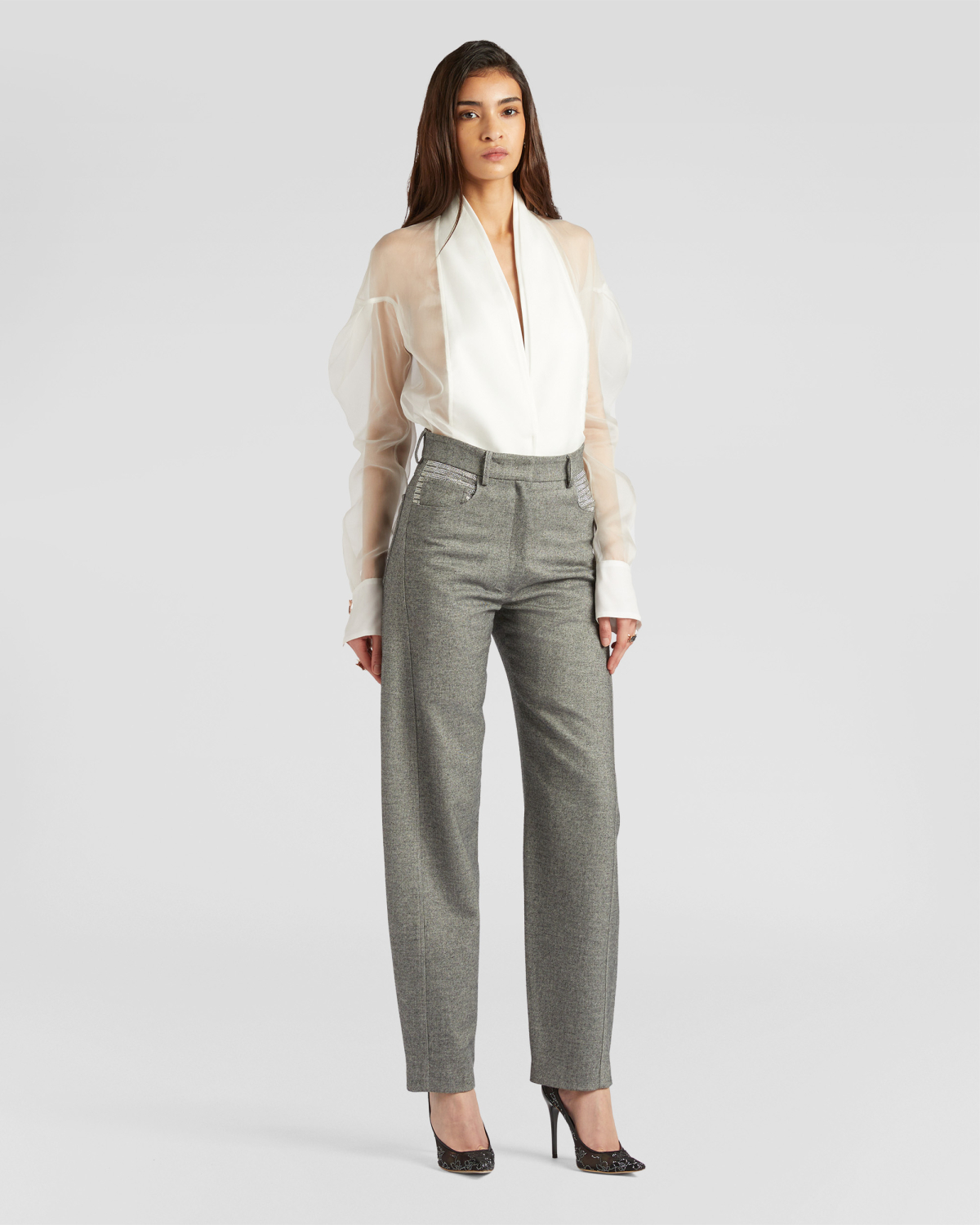 Puff sleeve silk shirt | Fall Winter 2025 | Genny