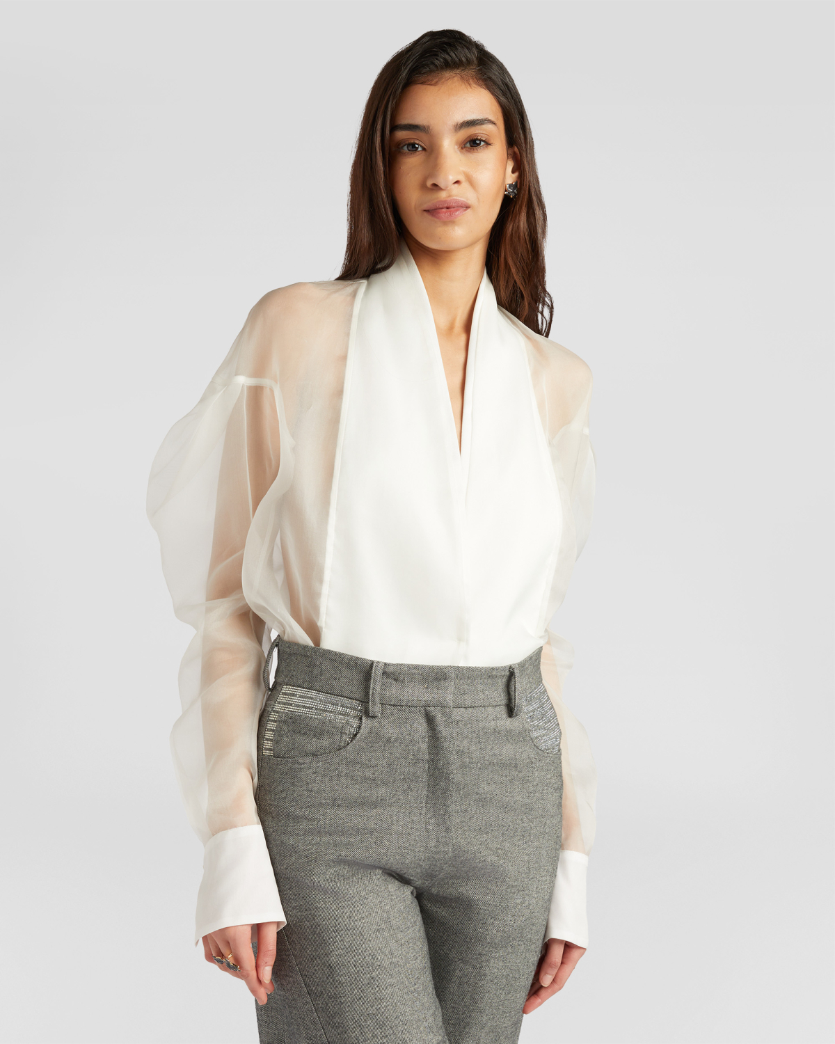 Puff sleeve silk shirt | Fall Winter 2025 | Genny