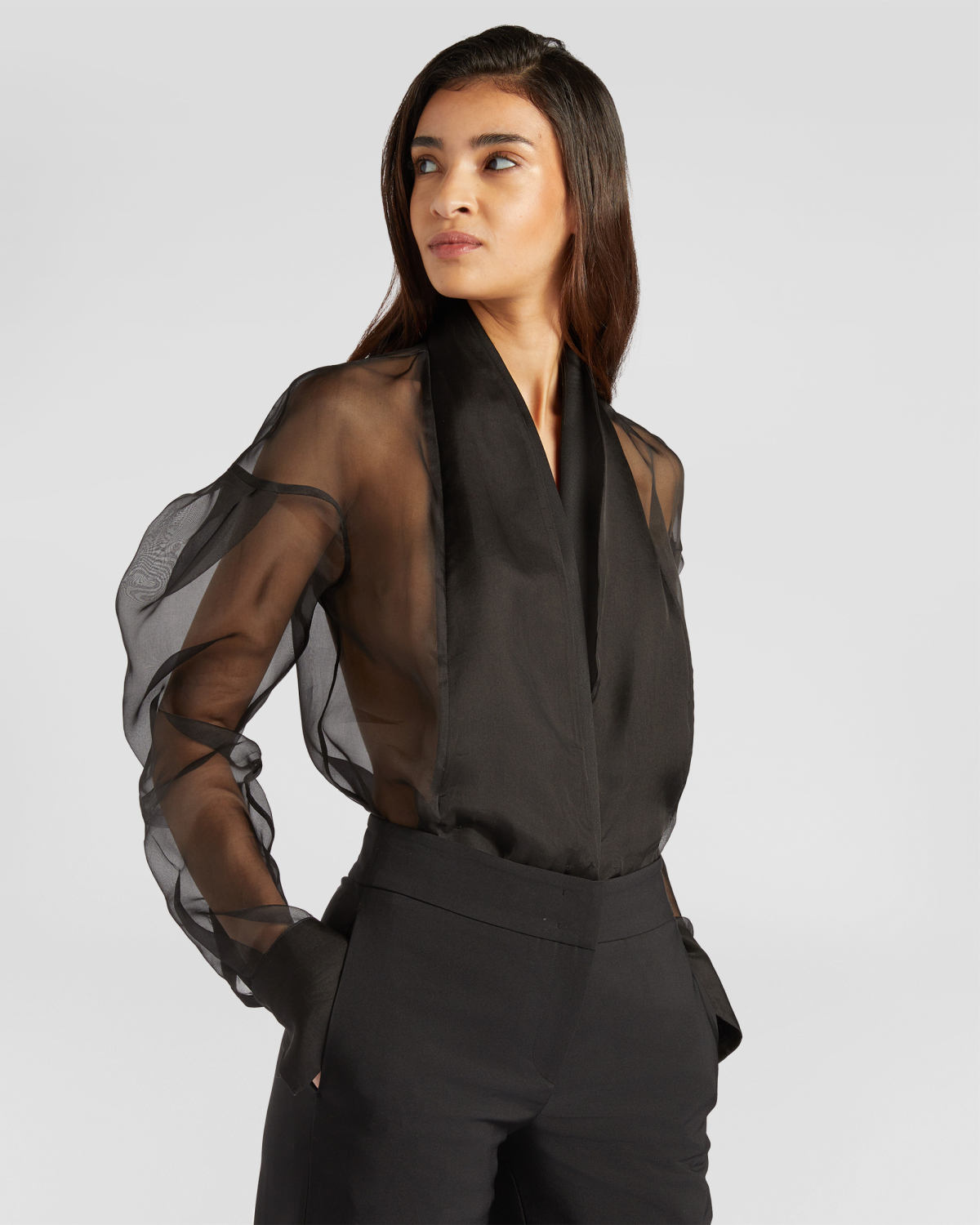 Puff sleeve silk shirt | Fall Winter 2025 | Genny