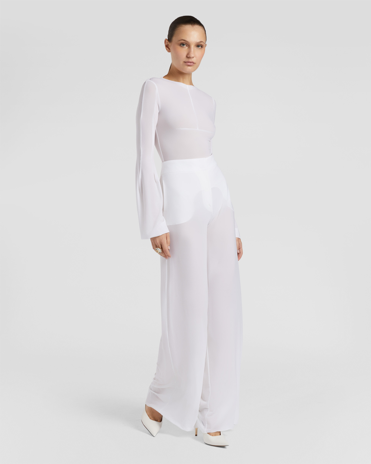 Superlight jersey wide-leg pants | Fall Winter 2025 | Genny