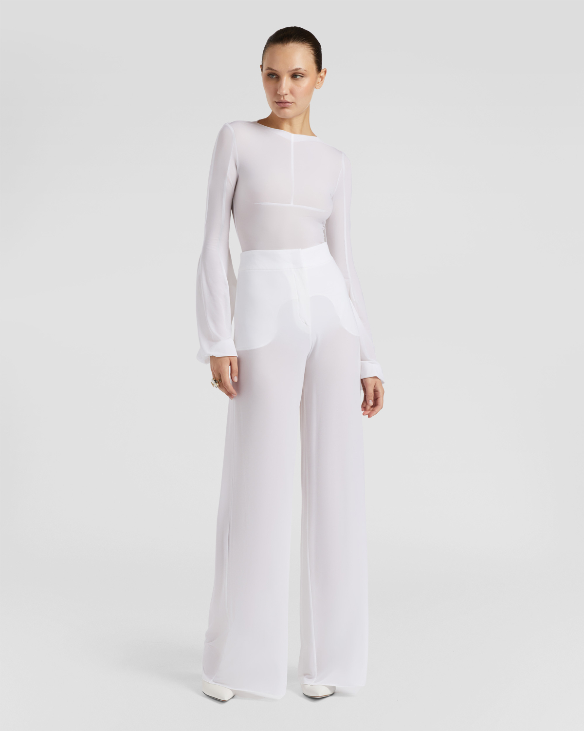 Superlight jersey wide-leg pants | Fall Winter 2025 | Genny
