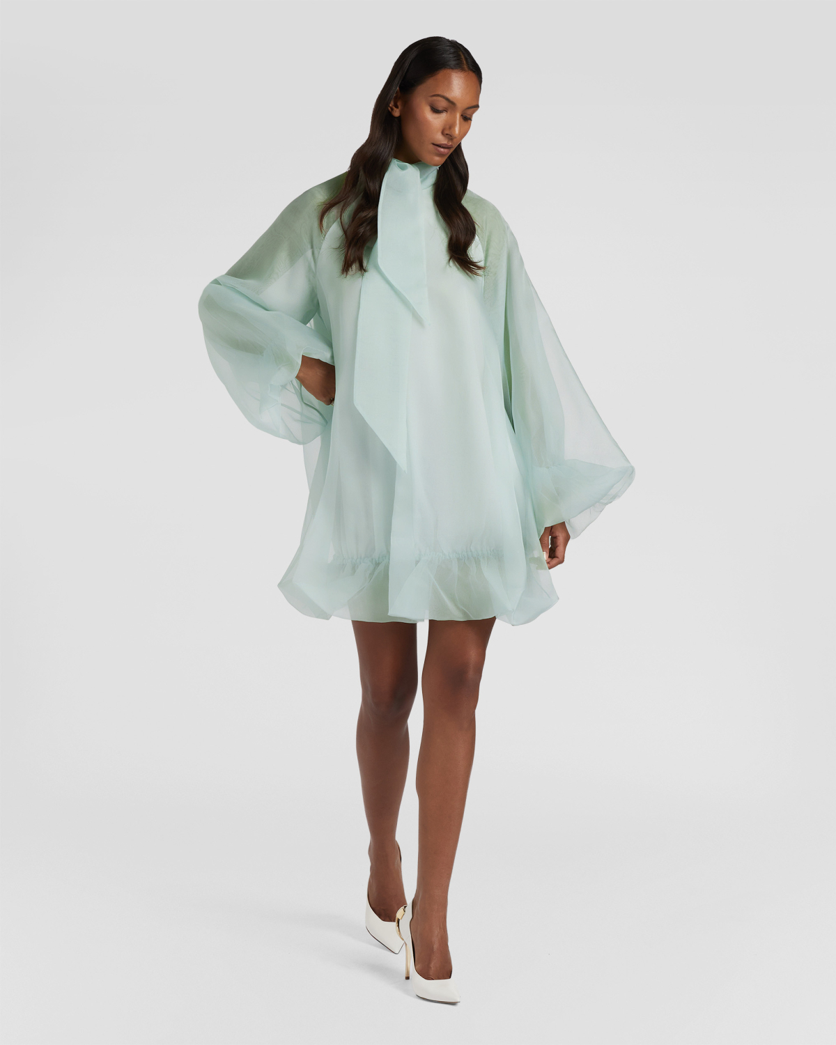 Short Balloon Silk Dress | Fall Winter 2025 | Genny