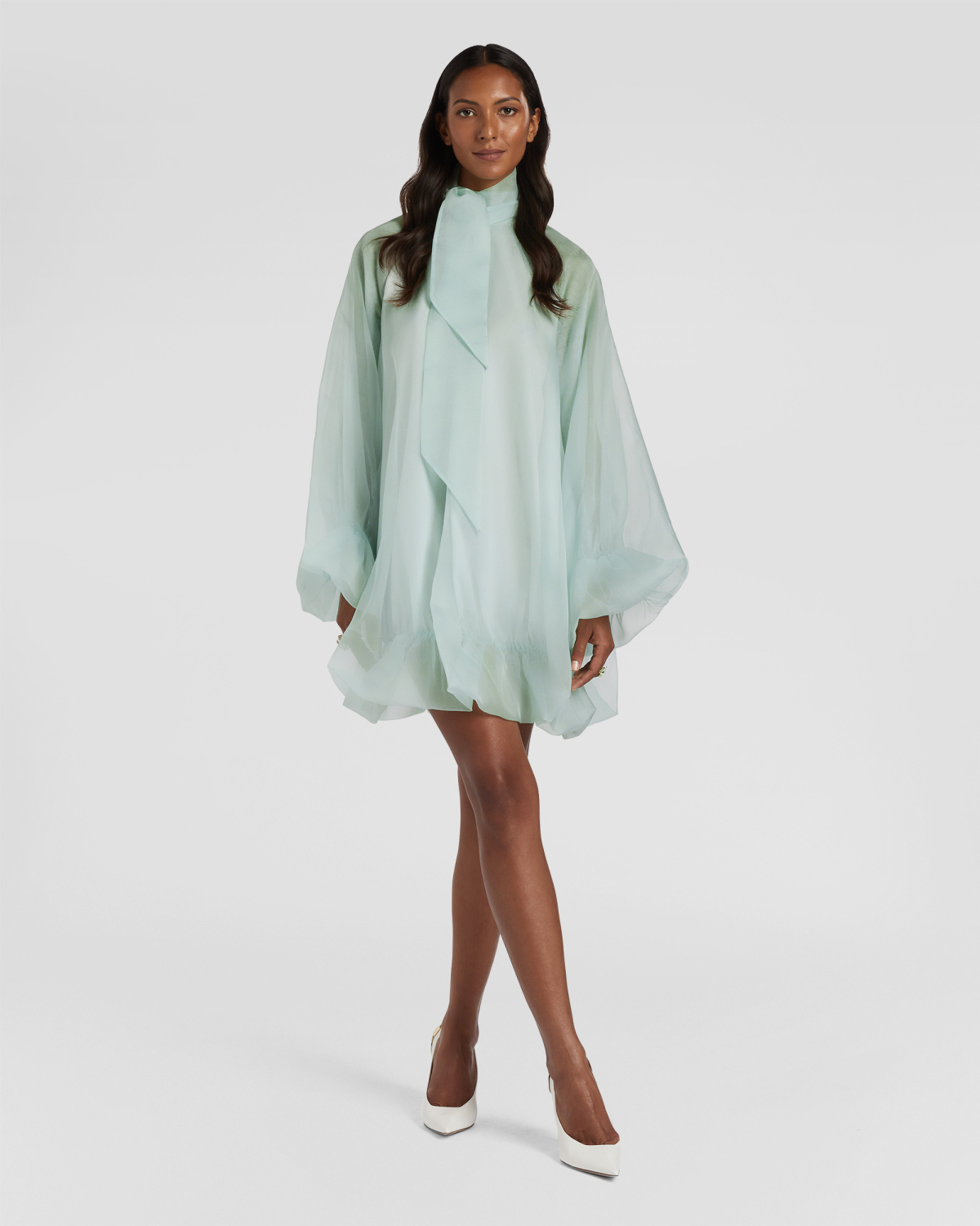 Short Balloon Silk Dress | Fall Winter 2025 | Genny