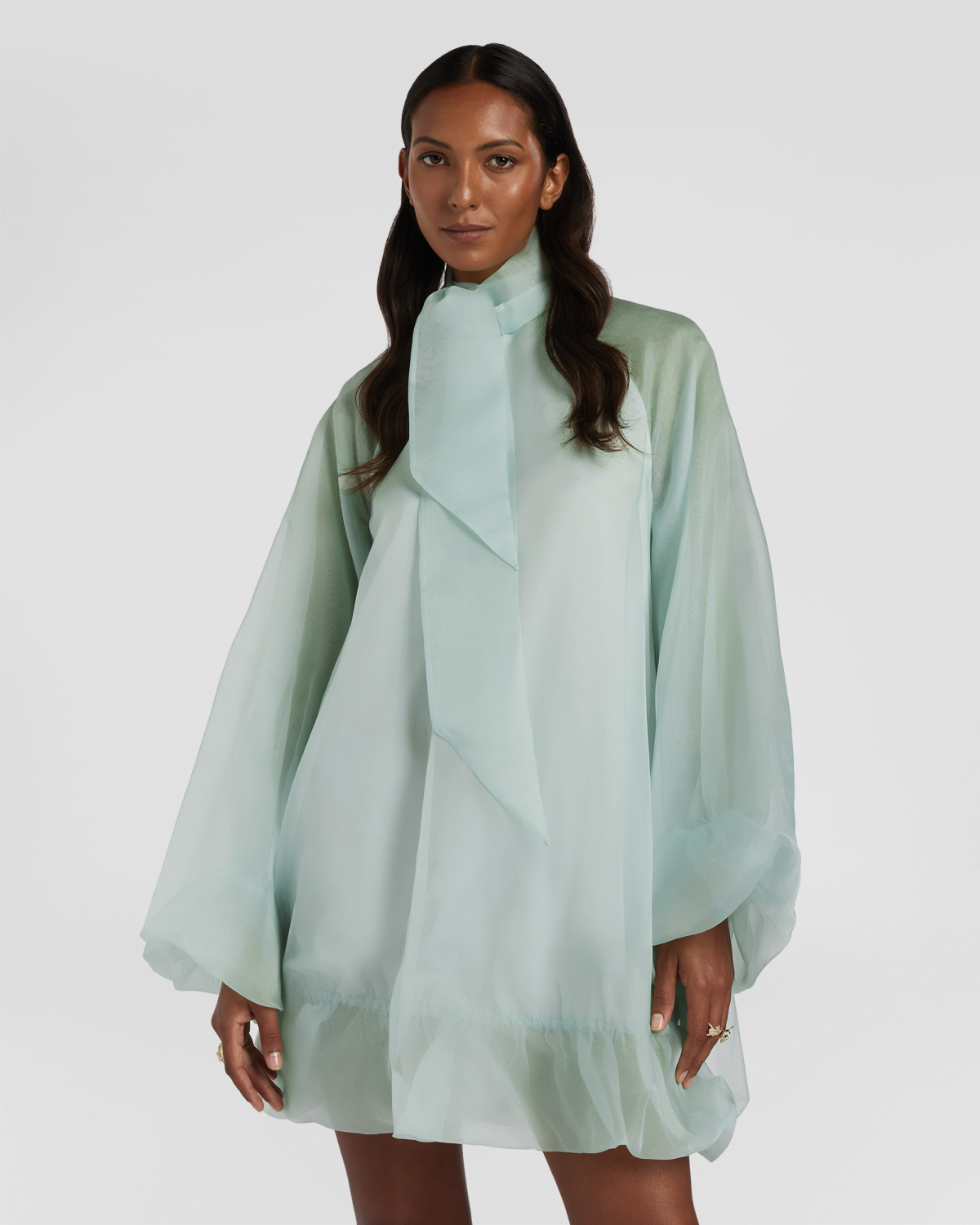 Short Balloon Silk Dress | Fall Winter 2025 | Genny