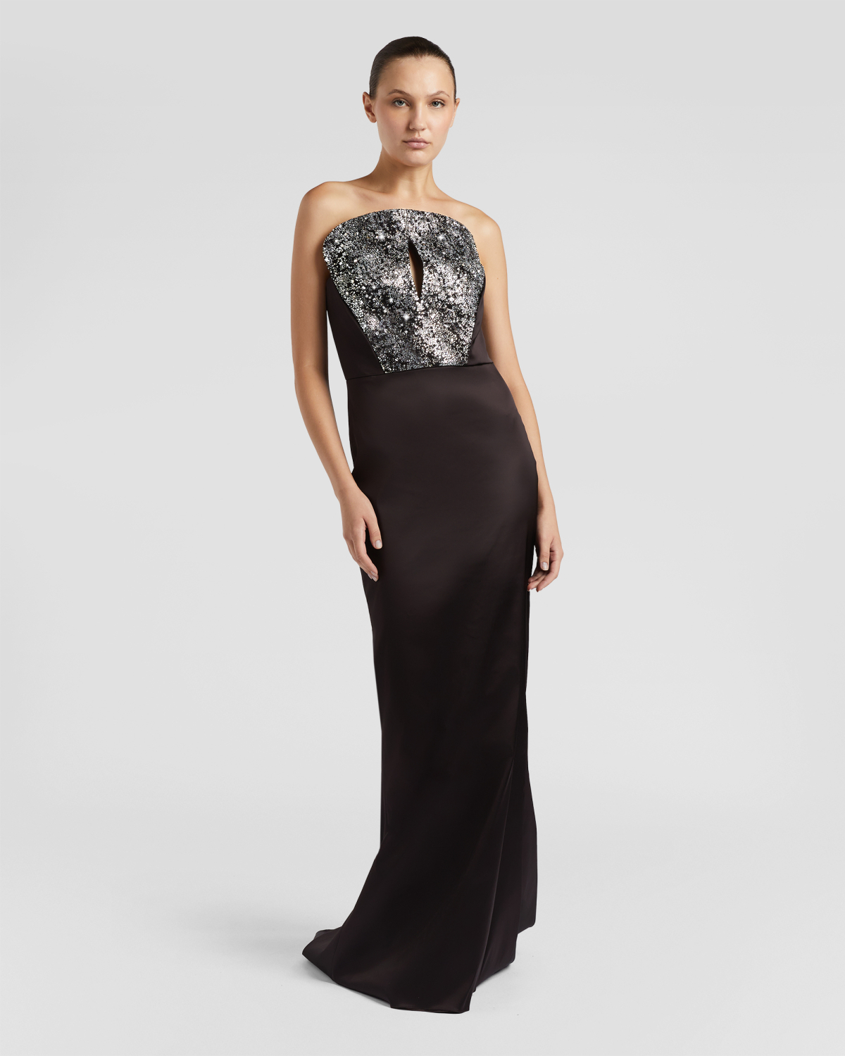 Long evening gown with rhinestones | Fall Winter 2025, Strass | Genny