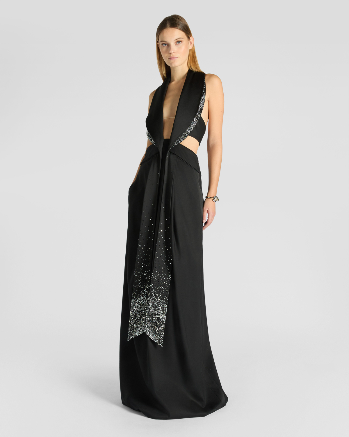 Dress with rhinestone lapels | Fall Winter 2025, Strass | Genny
