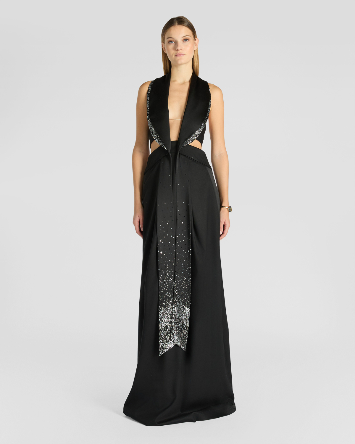 Dress with rhinestone lapels | Fall Winter 2025, Strass | Genny