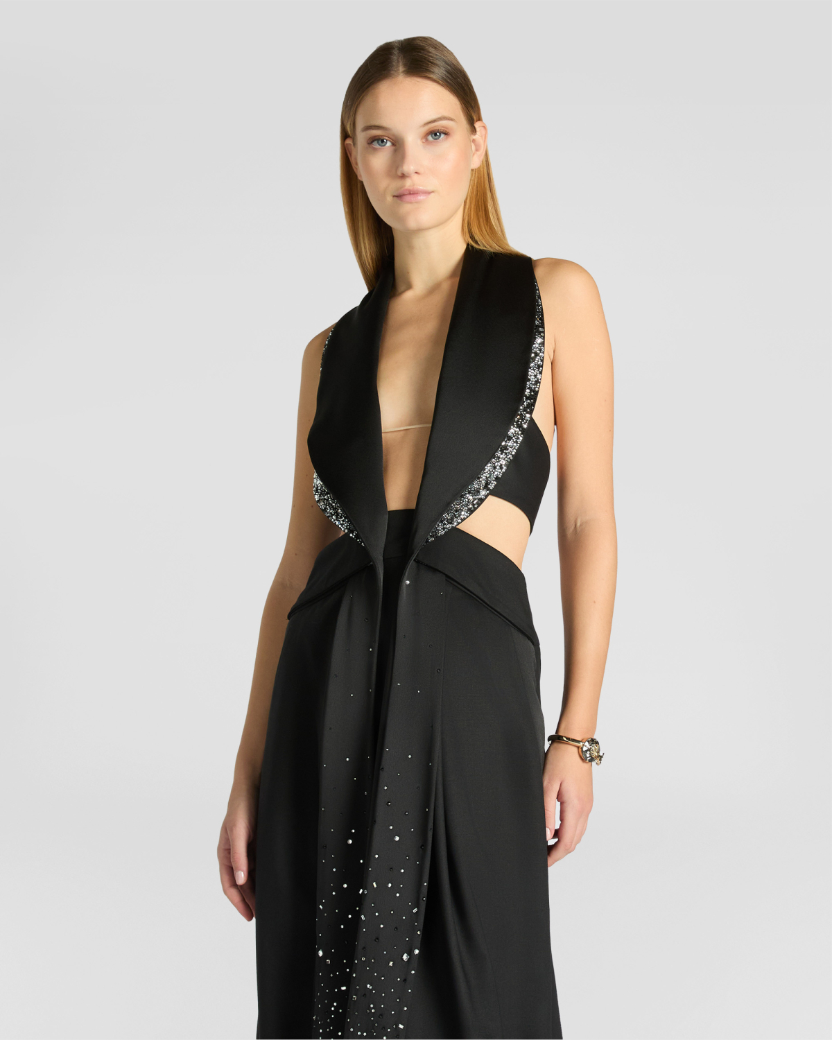 Dress with rhinestone lapels | Fall Winter 2025, Strass | Genny