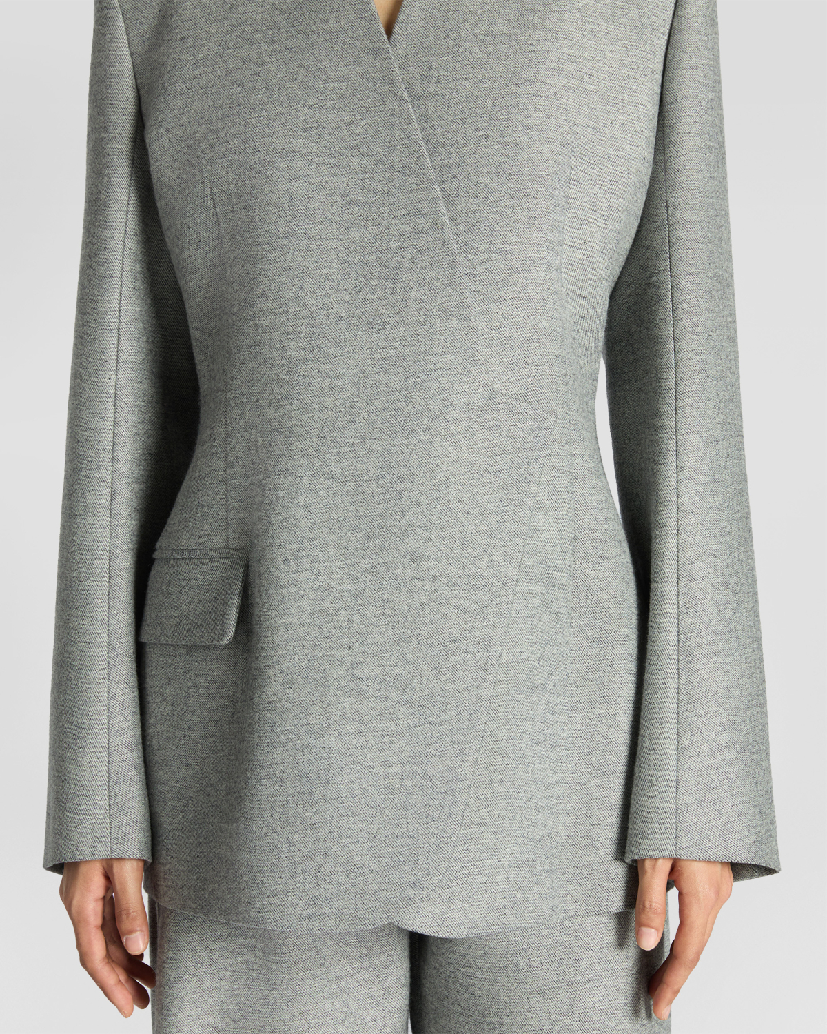 Long asymmetric wool jacket | Fall Winter 2025 | Genny