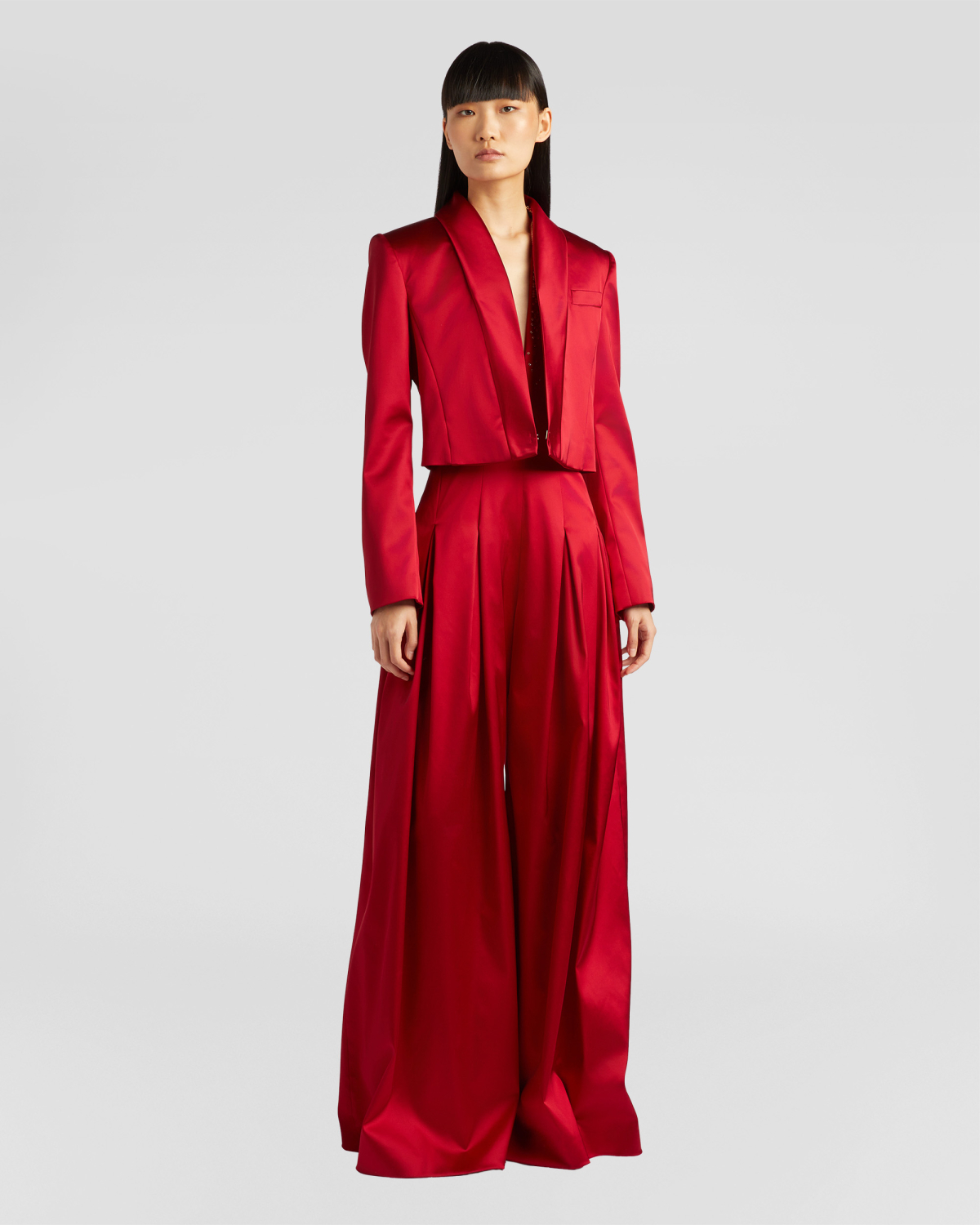 Cropped satin jacket | Fall Winter 2025 | Genny