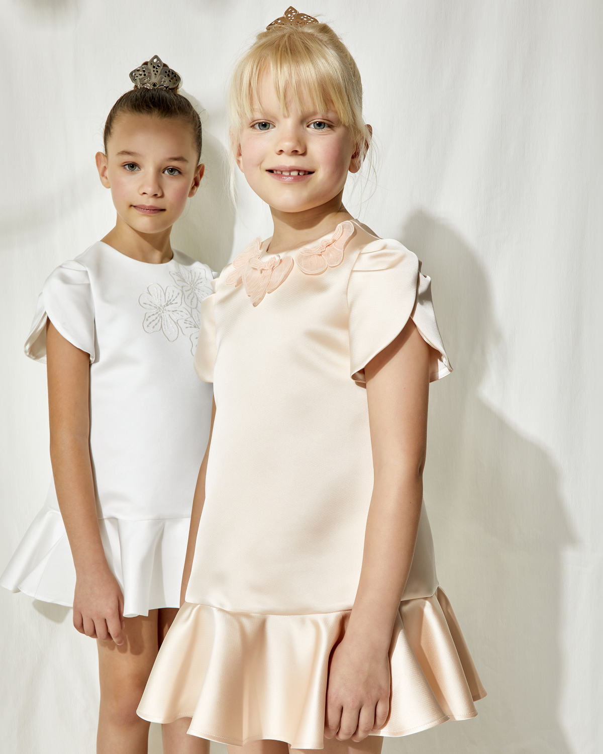 Satin dress with orchid embroidery | Genny Princess, Highlights | Genny