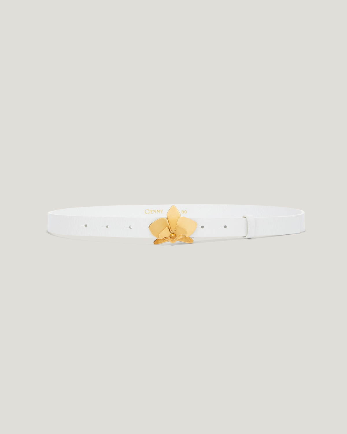 Leather Orchid belt | Resort 2025 Collection, Mother’s Day Gifts, Belts, Spring Summer 2025, Highlights, Accessories, Mid season sale-20%, Sale- mid season | Genny