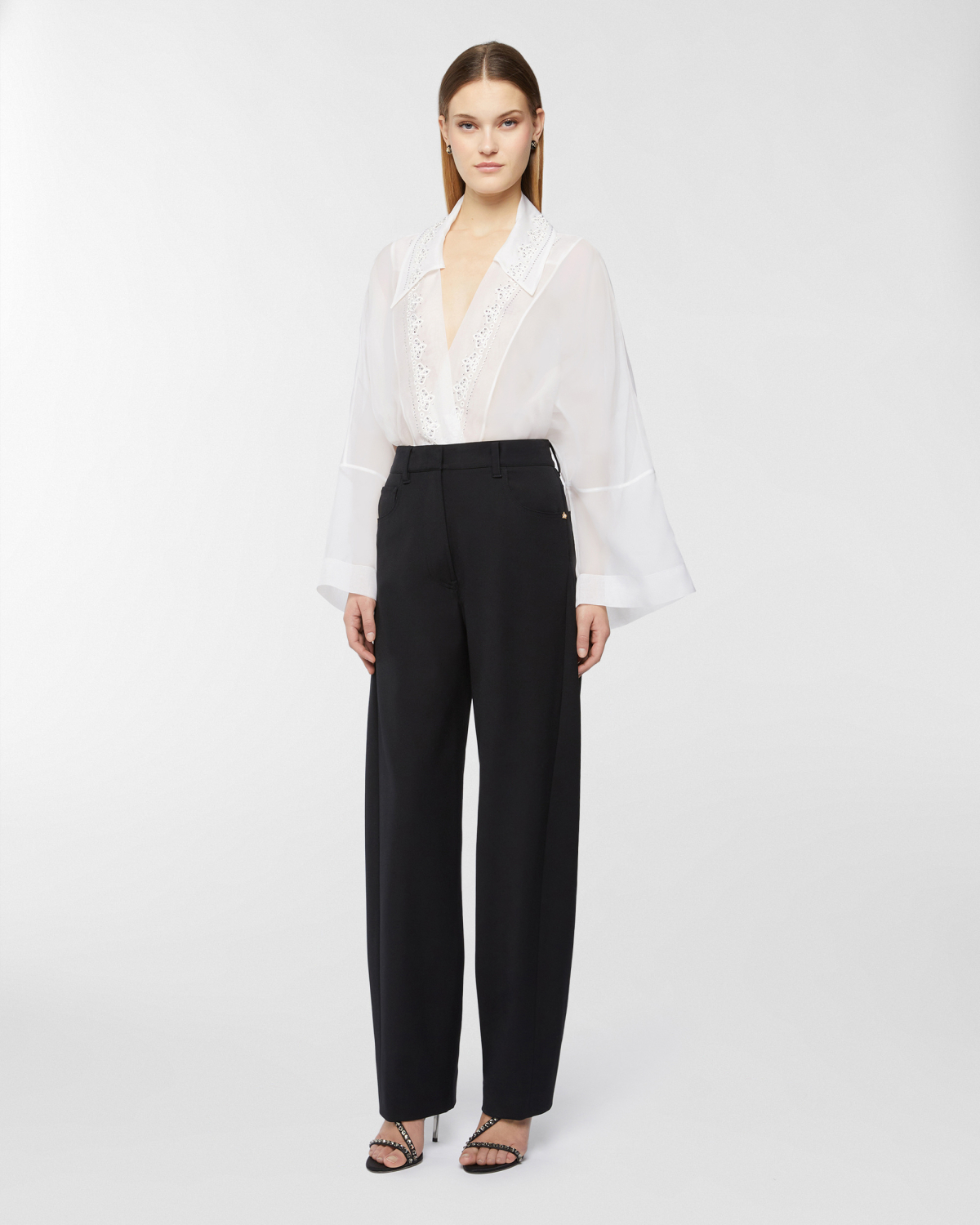Five-pocket viscose pants | Skirts & Trousers, Resort 2025 Collection, Trousers, Spring Summer 2025, Evening Essential, Formal Suit, Ready to Wear, Highlights, Private sale | Genny