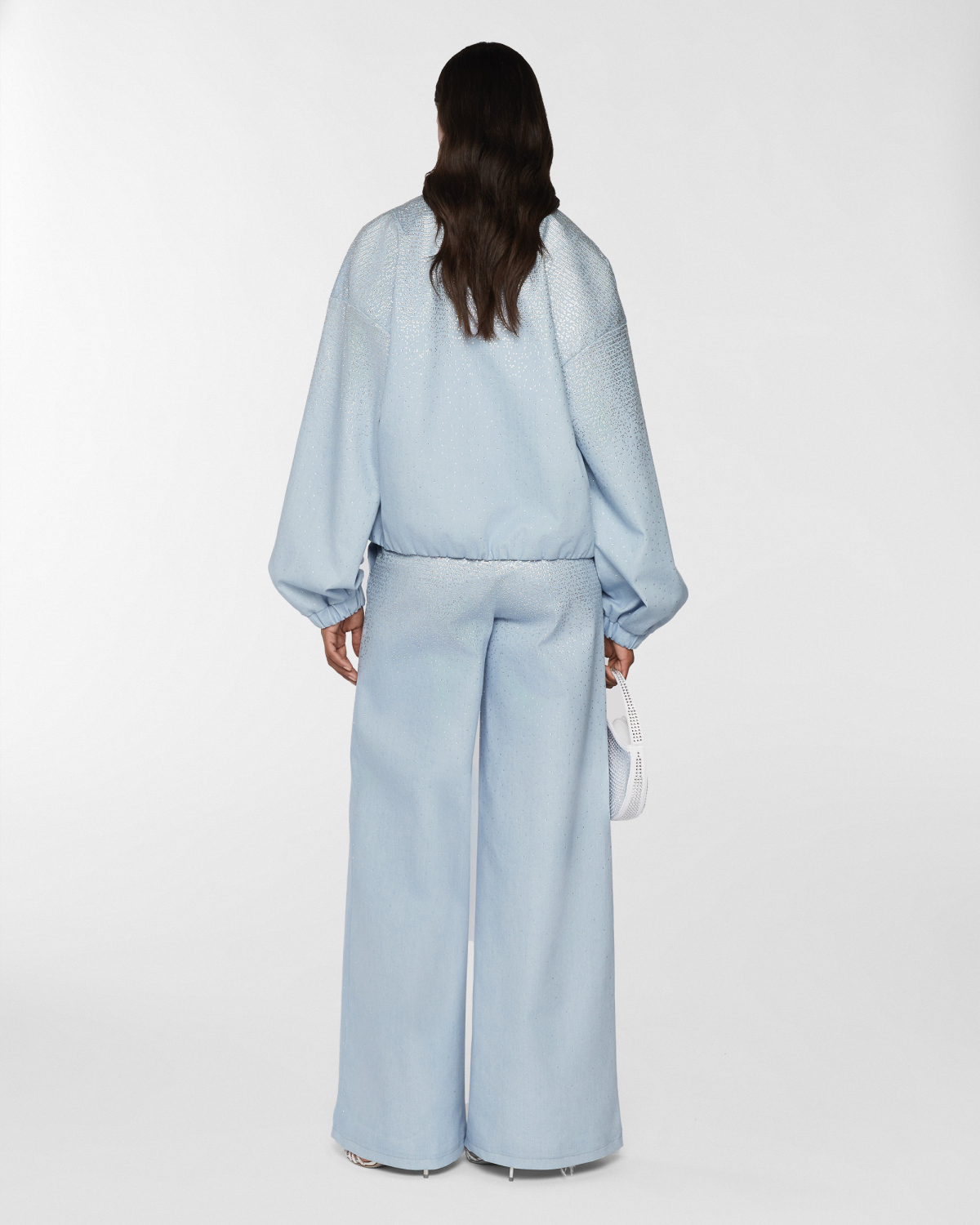 Crystal detail denim pants | Resort 2025 Collection, Spring Summer 2025, Skirts & Trousers, Trousers, Formal Suit, Ready to Wear, Highlights, Private sale, Mid season sale -30%, Sale- mid season | Genny