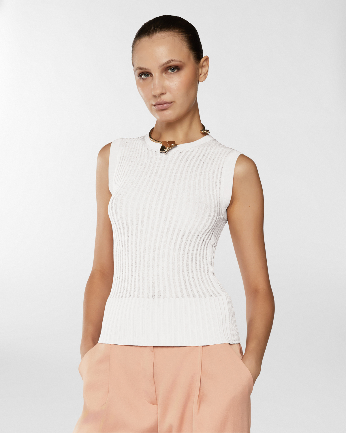 Pleated top | Resort 2025 Collection, Knitted tops, Tops & Blouses, Knitwear, Spring Summer 2025, Mother’s Day Gifts, Ready to Wear, New Arrivals, Private sale, Sale- mid season, Private sale | Genny