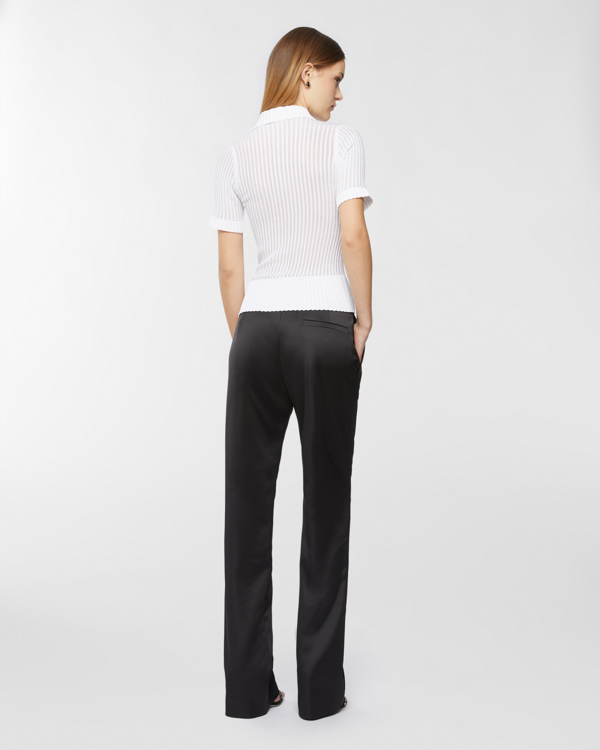 Viscose polo shirt with pleated details | Resort 2025 Collection, Spring Summer 2025, Knitwear, Mother’s Day Gifts, Ready to Wear, Highlights, Private sale, Mid season sale-20%, Sale- mid season | Genny