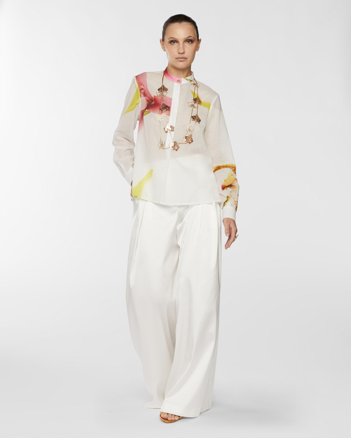Orchids print blouse | Resort 2025 Collection, Blouses, Tops & Blouses, Spring Summer 2025, Formal Suit, Ready to Wear, Highlights, Private sale, Mid season sale-20% | Genny