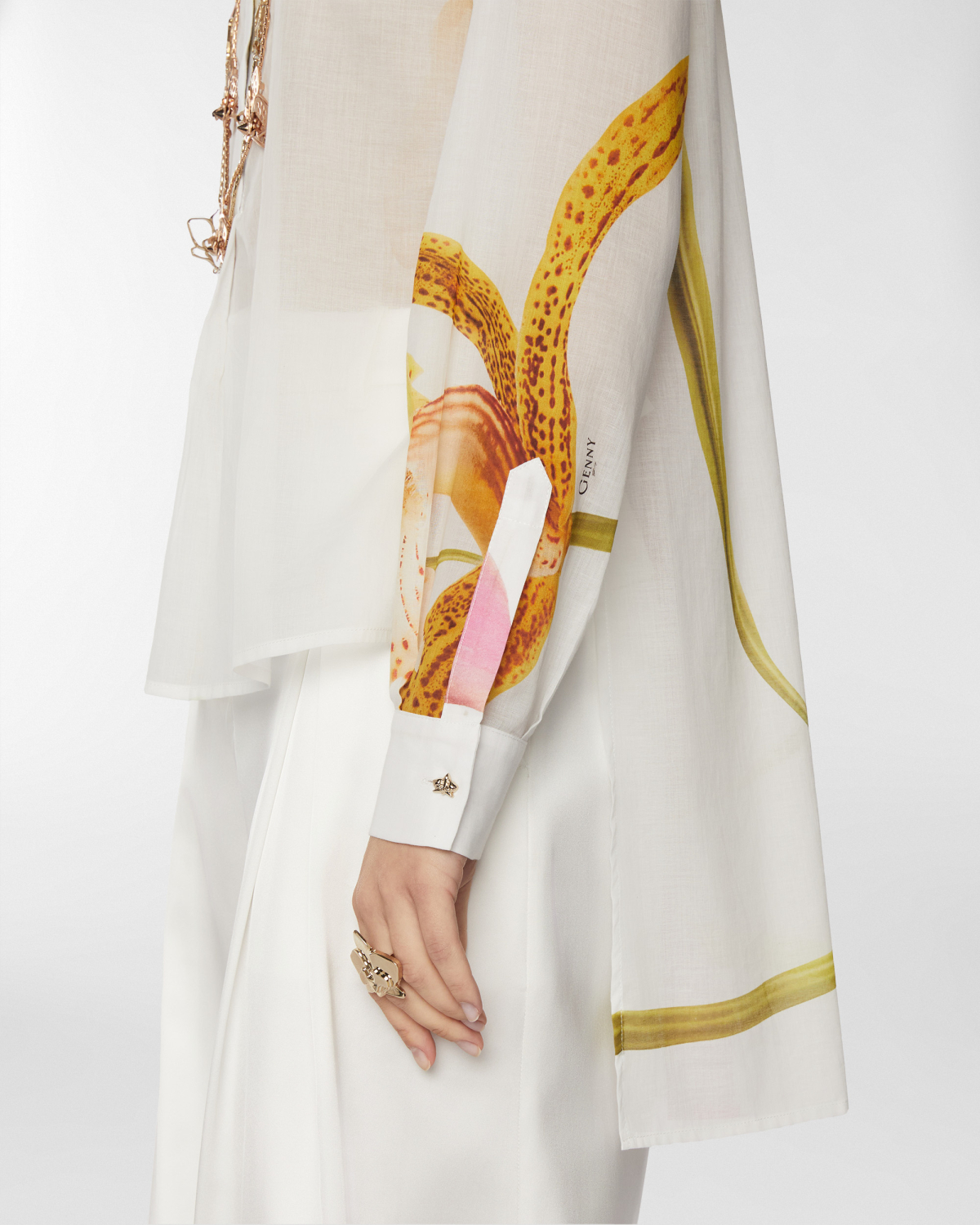Orchids print blouse | Resort 2025 Collection, Blouses, Tops & Blouses, Spring Summer 2025, Formal Suit, Ready to Wear, Highlights, Private sale, Mid season sale-20% | Genny