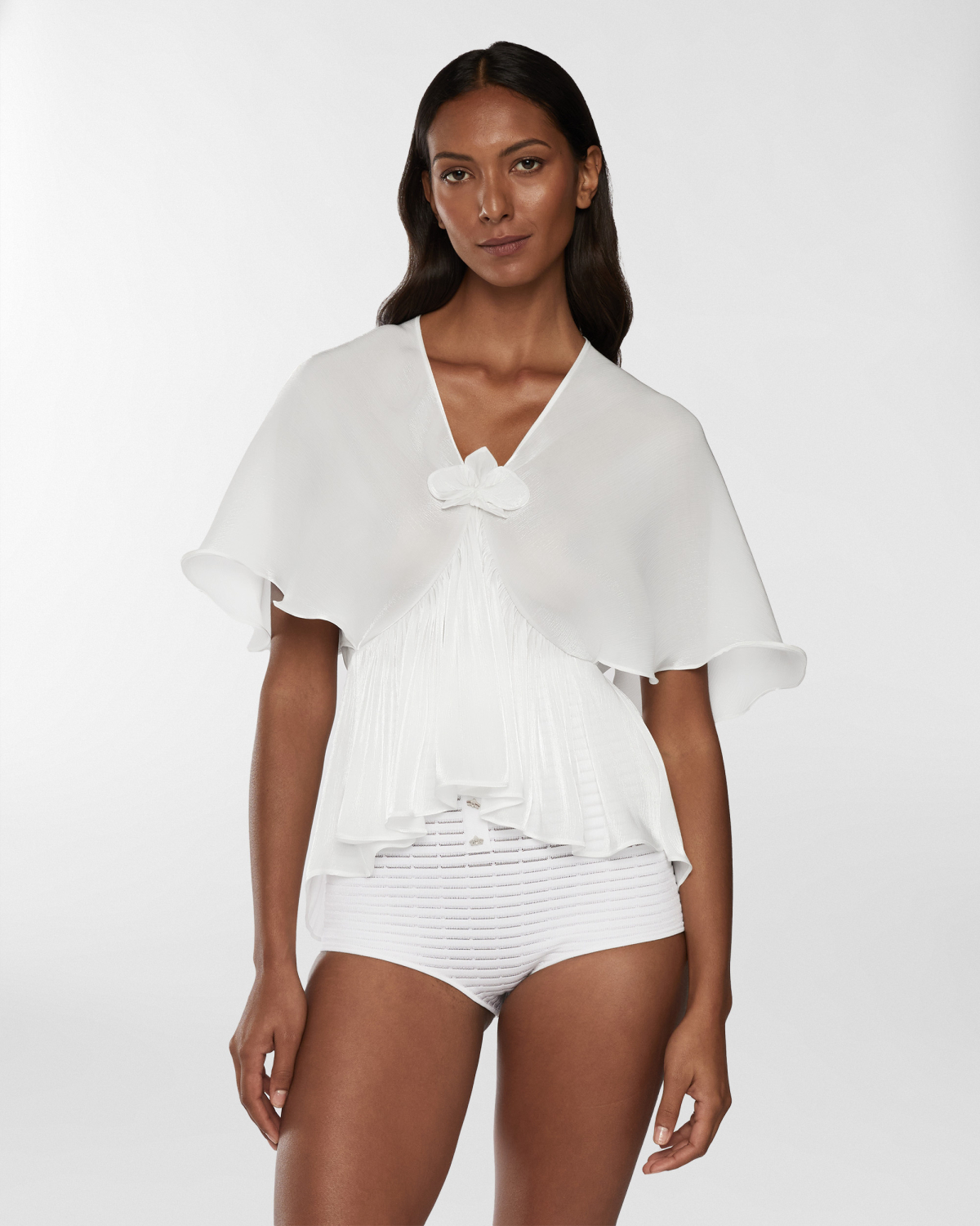 Blouse with three-dimensional Orchid | Resort 2025 Collection, Tops & Blouses, Blouses, Spring Summer 2025, Ceremony Outfit, Mother’s Day Gifts, Ready to Wear, Highlights, Private sale, Mid season sale-20%, Sale- mid season | Genny