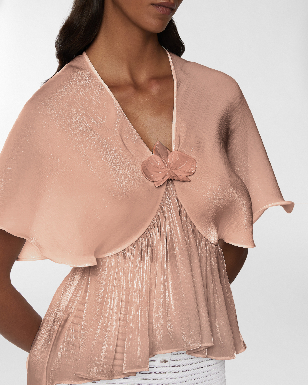 Blouse with three-dimensional Orchid | Resort 2025 Collection, Tops & Blouses, Blouses, Spring Summer 2025, Ready to Wear, New Arrivals, Private sale, Private sale, Sale- mid season | Genny