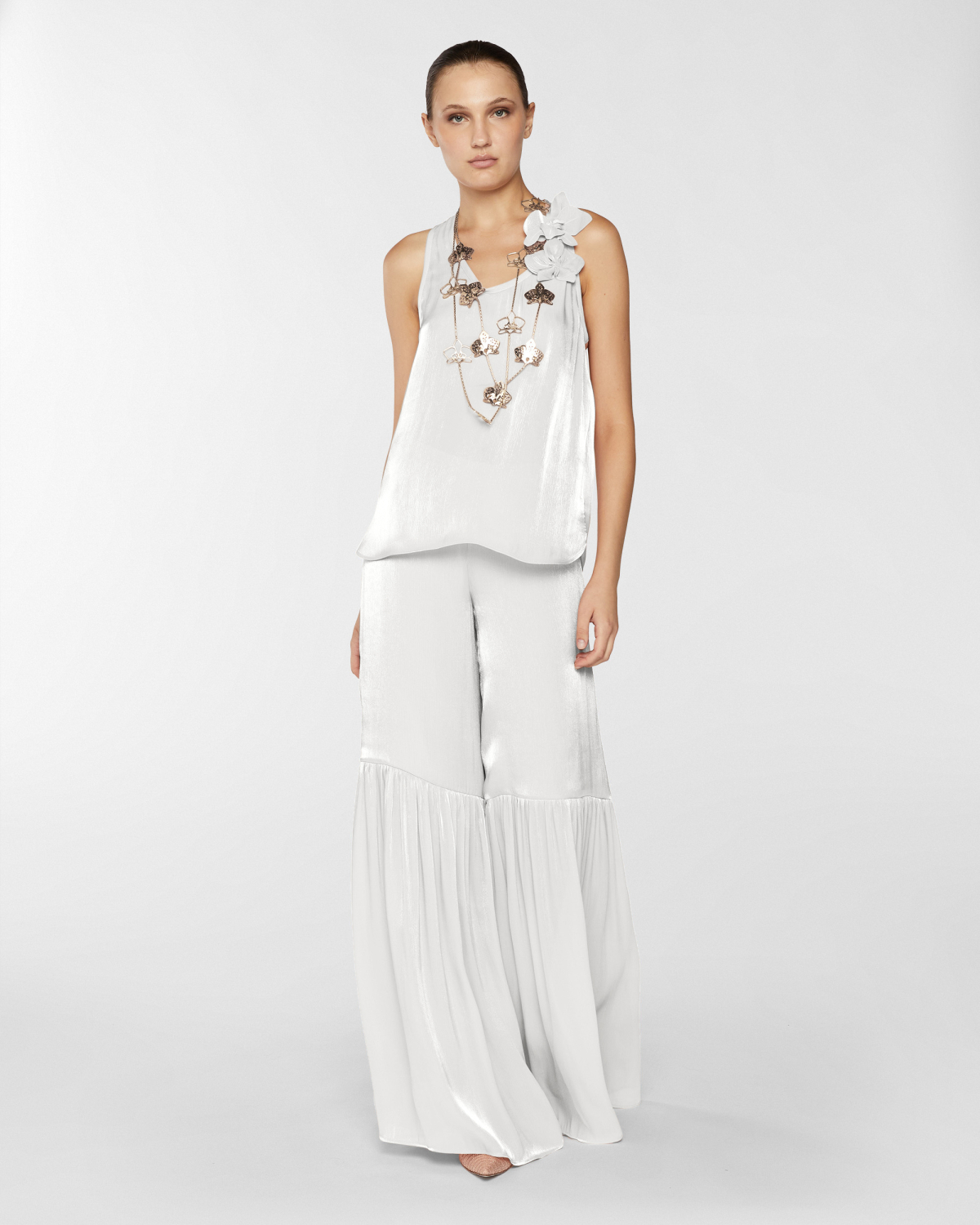Top with three-dimensional Orchids | Resort 2025 Collection, Tops & Blouses, Spring Summer 2025, Ready to Wear, Highlights, Private sale, Mid season sale-20%, Sale- mid season | Genny